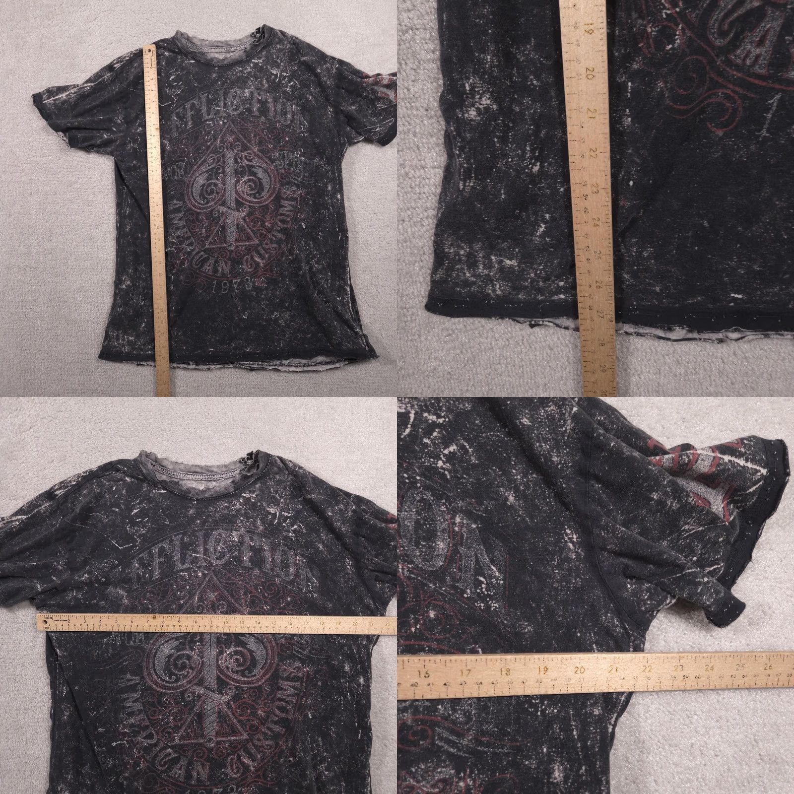 Affliction Affliction American Customs Shirt Mens Large Gray Reversible Skull Biker Tee Size US L / EU 52-54 / 3 - 8 Thumbnail