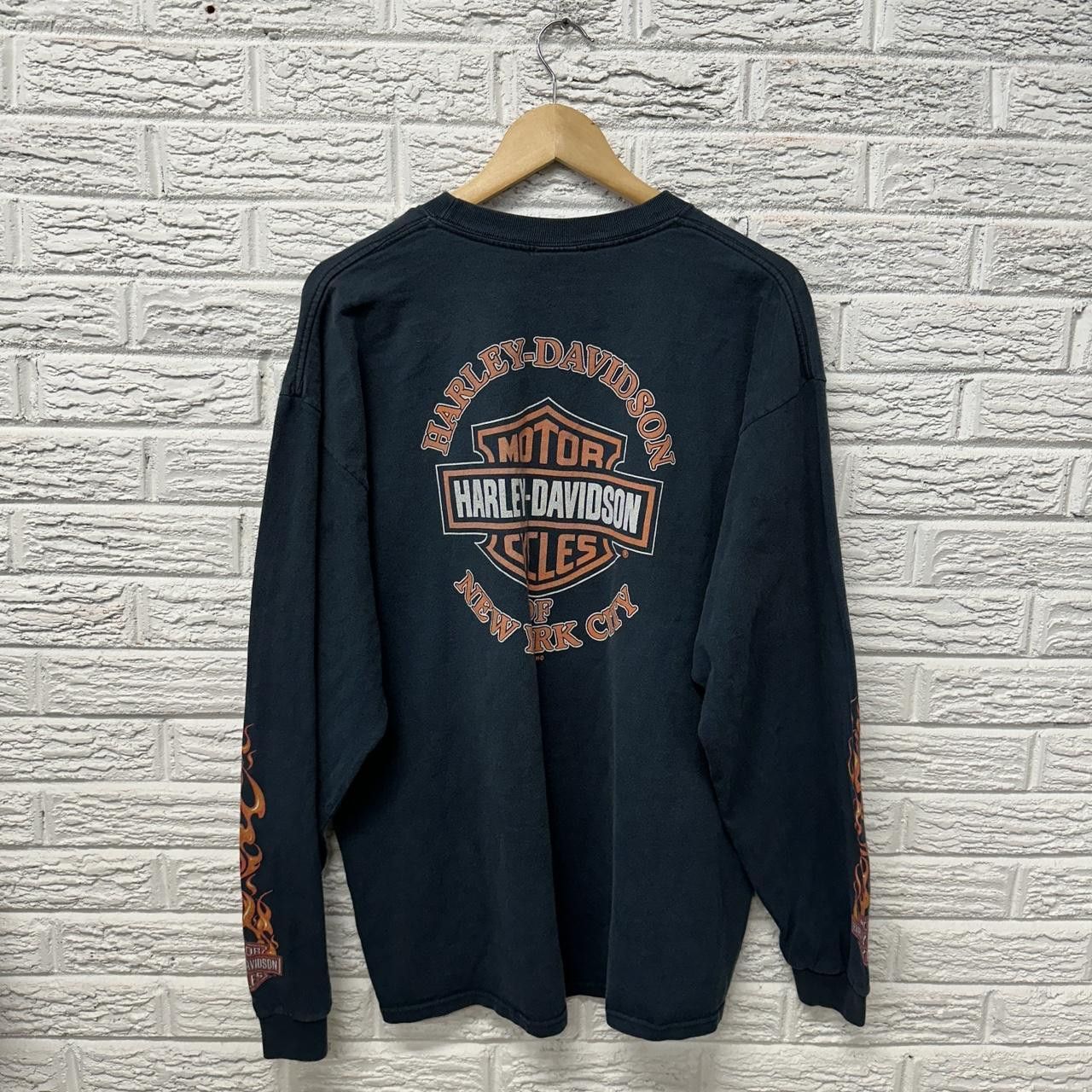 Harley Davidson Y2K Harley Davidson Flames Shirt Long Sleeve XL Size US XL / EU 56 / 4 - 3 Thumbnail