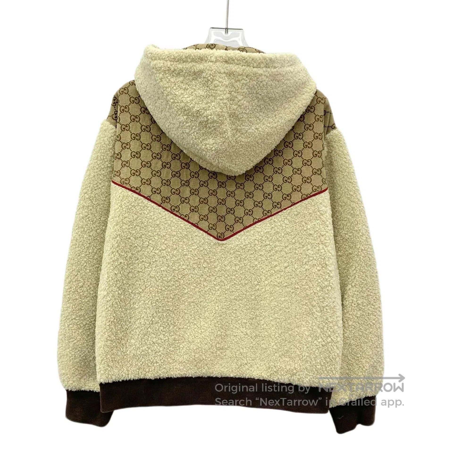 Gucci Guicci Beige Logo Jacquard Hooded Zip Long-Sleeve Lamb绒 Ja Size US S / EU 44-46 / 1 - 2 Thumbnail