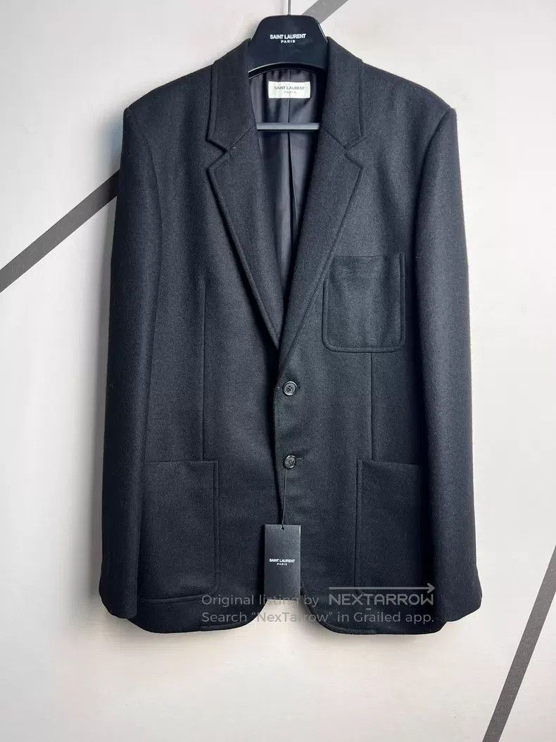 Saint Laurent Paris Saint Laurent Paris Three Pocket Fuzzy Wool Casual Blazer Size US M / EU 48-50 / 2 - 1 Thumbnail