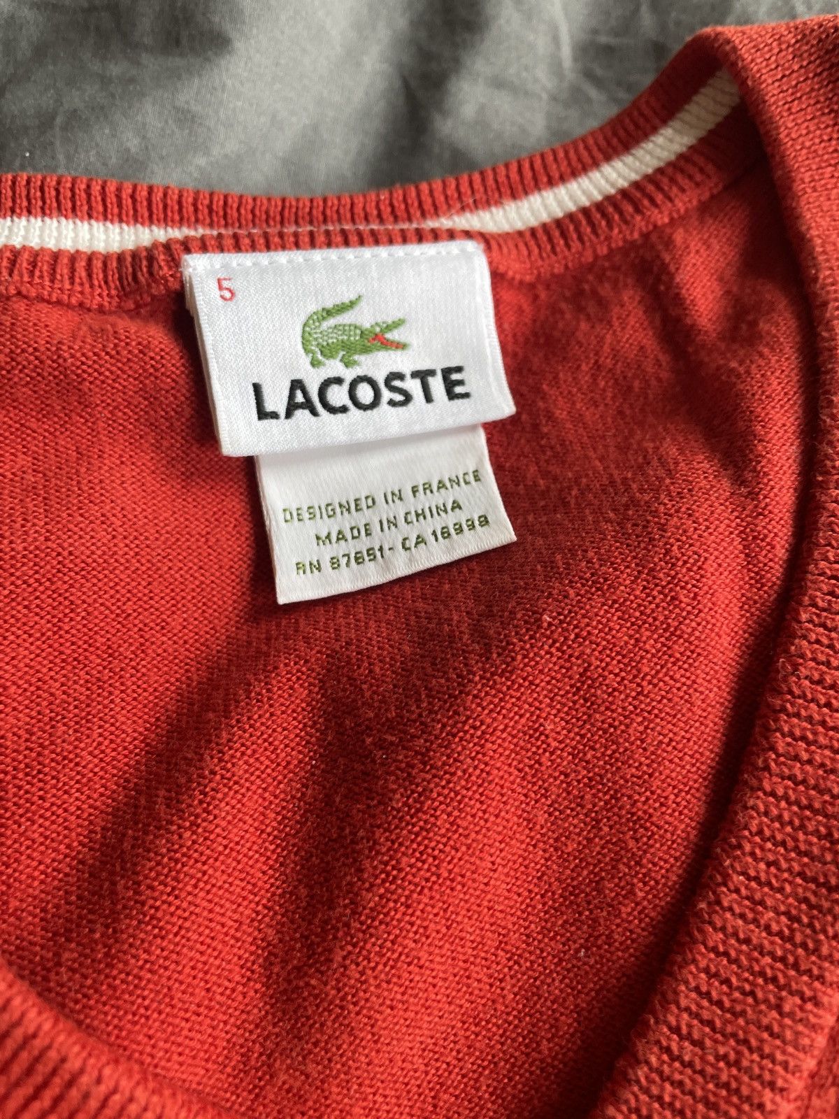 Lacoste V-Shaped Sweater Size US S / EU 44-46 / 1 - 2 Thumbnail