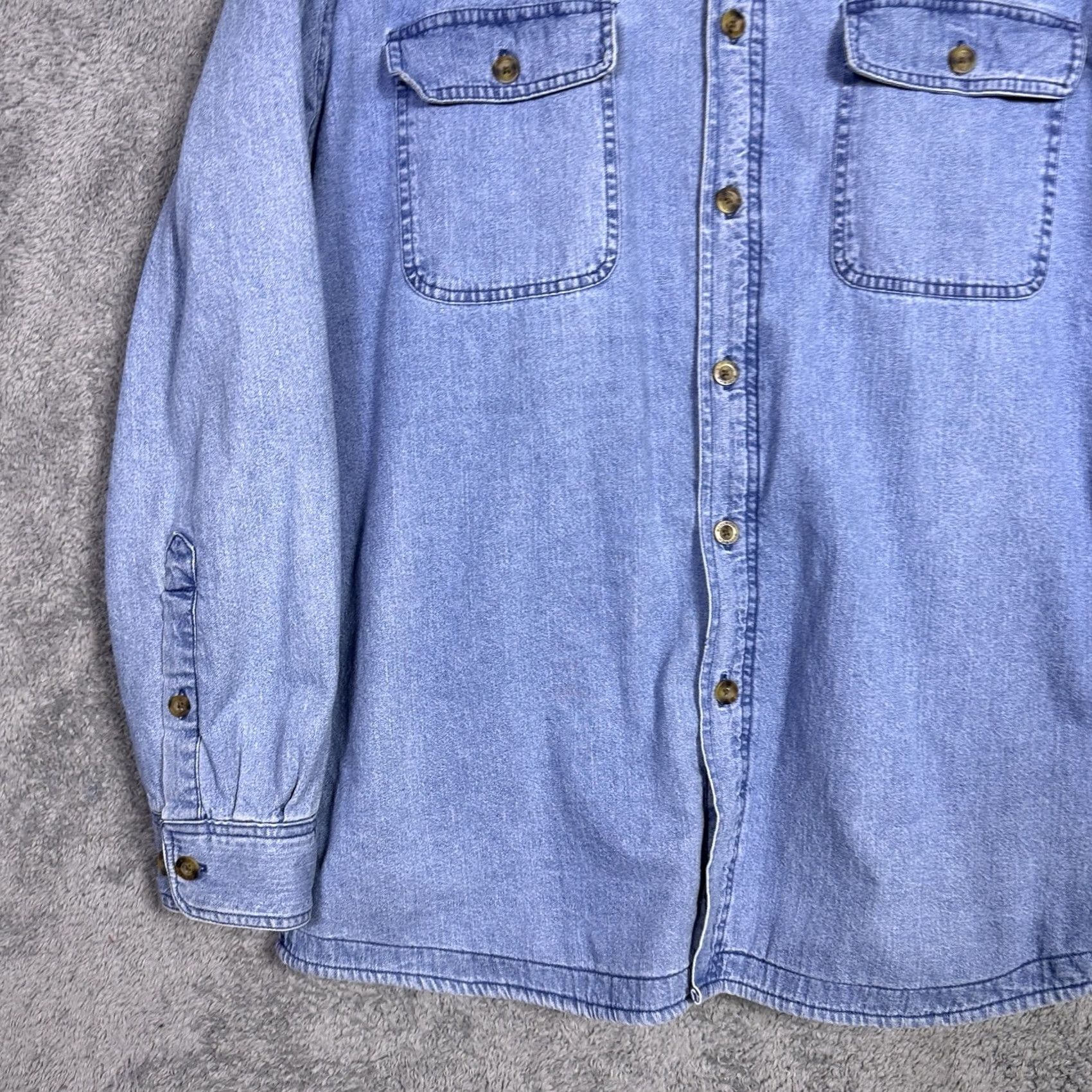 Vintage Woolrich Denim Jacket Mens L Shirt Shacket Flannel Lined Chore Field Barn 22580 Size US L / EU 52-54 / 3 - 6 Thumbnail
