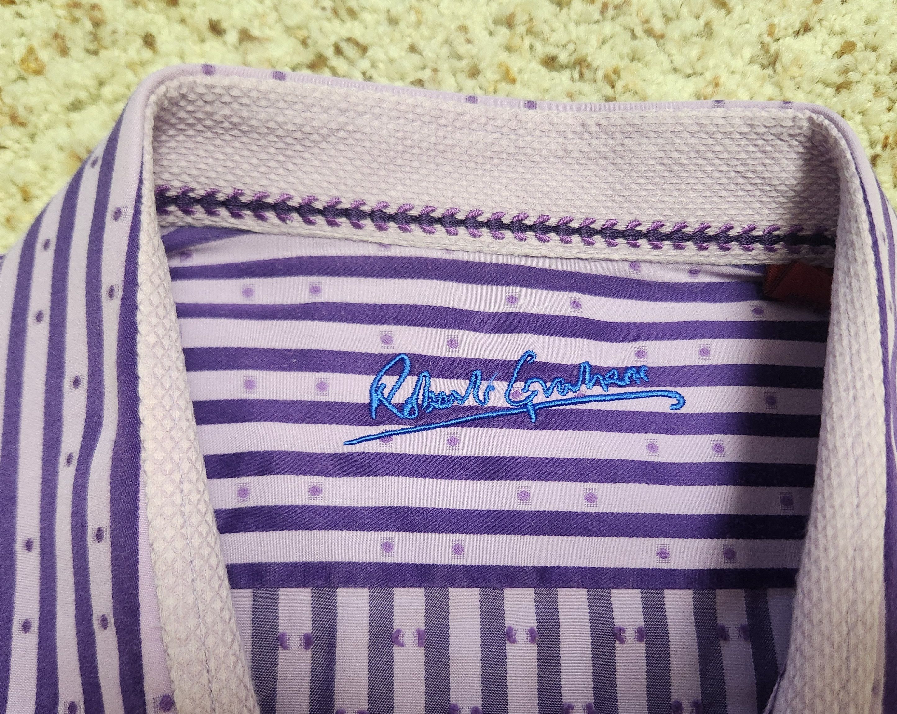 Robert Graham Robert Graham shirt XXL men's purple stripe Size US XXL / EU 58 / 5 - 6 Thumbnail