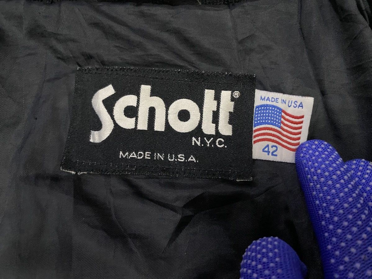 Schott Vintage 90s Schott NYC Leather Aviator Bomber Jacket Size US L / EU 52-54 / 3 - 8 Thumbnail