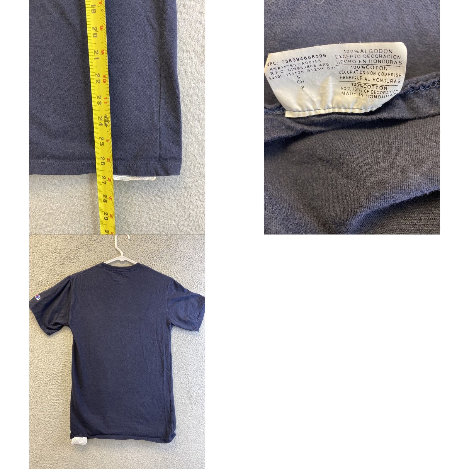Champion Champion Shirt Mens S Blue Spell Out Logo Short Sleeve Casual Graphic /36-78 Size US S / EU 44-46 / 1 - 8 Thumbnail
