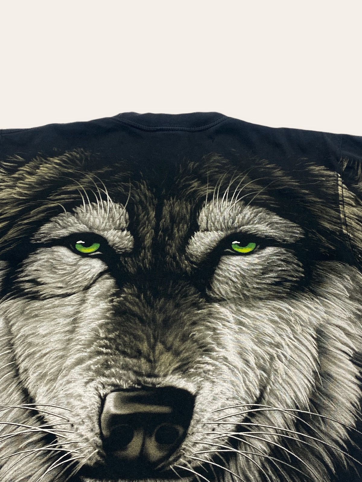 Vintage 90s Vintage NIGHT WOLF All Overprint AOP Single Stitch Tee Size US M / EU 48-50 / 2 - 6 Thumbnail