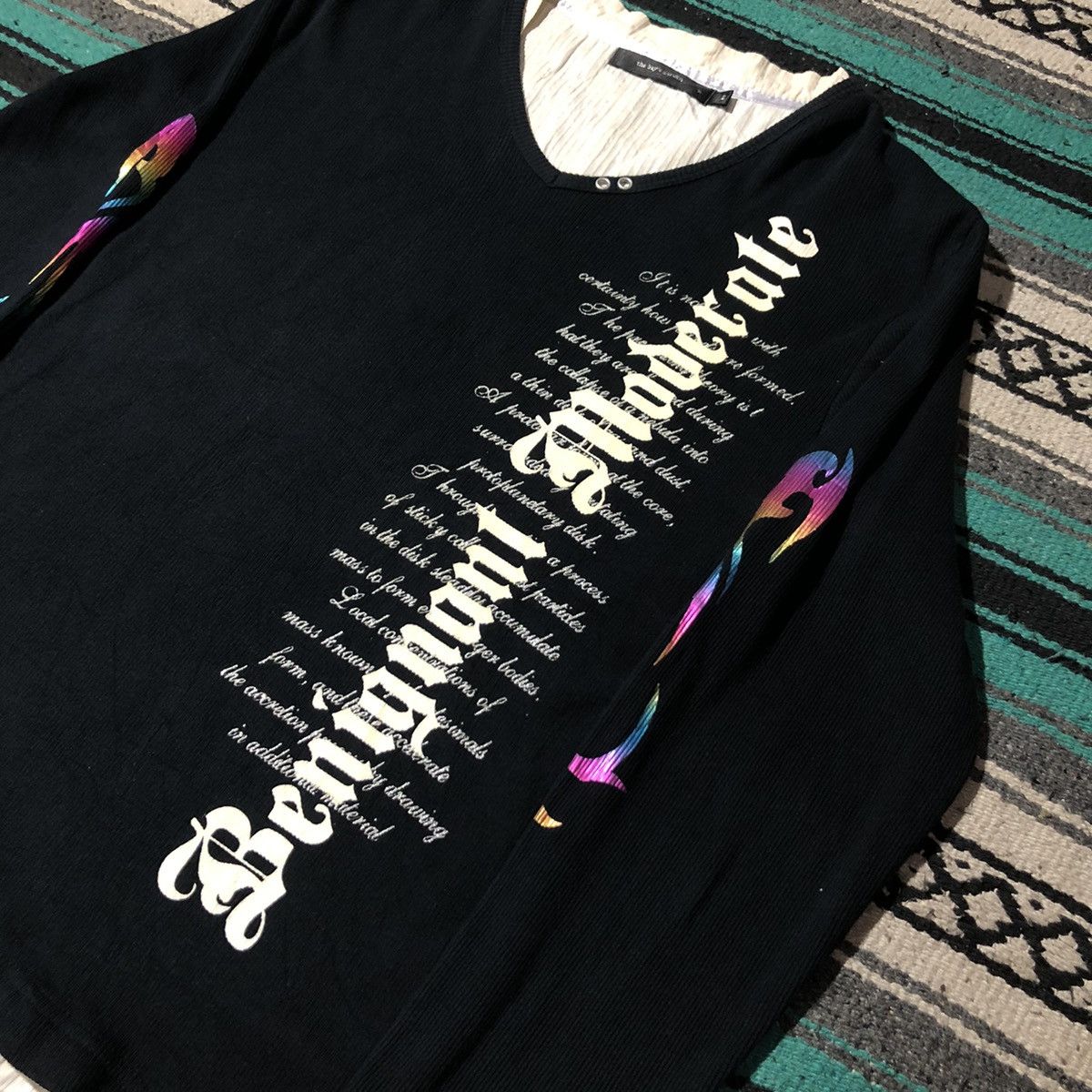 If Six Was Nine × Japanese Brand × Le Grande Bleu (L.G.B.) The Bay's Garden Tribal Rainbow LGB Style Longsleeve Size US L / EU 52-54 / 3 - 3 Thumbnail