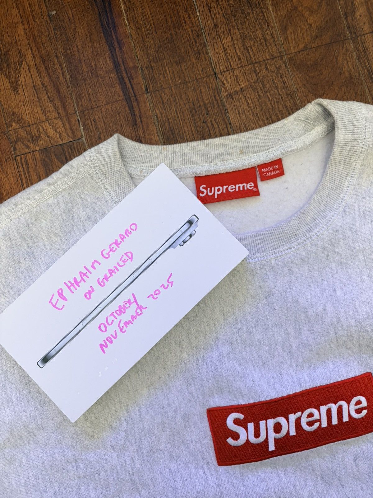 Supreme Supreme Box Logo Crewneck Sweater Bogo Grey Red Large Size US L / EU 52-54 / 3 - 4 Thumbnail