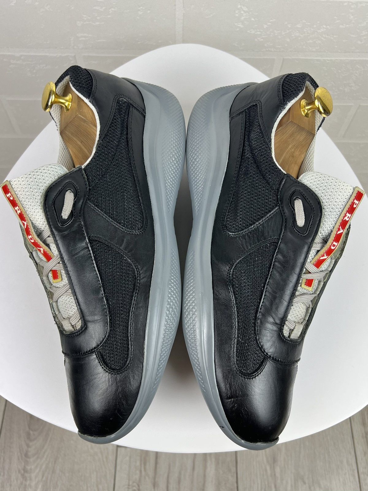 Prada PRADA Sneakers AMERICAS CUP Leather Fabric Shoes Red Tab Men Size US 8 / EU 41 - 11 Thumbnail