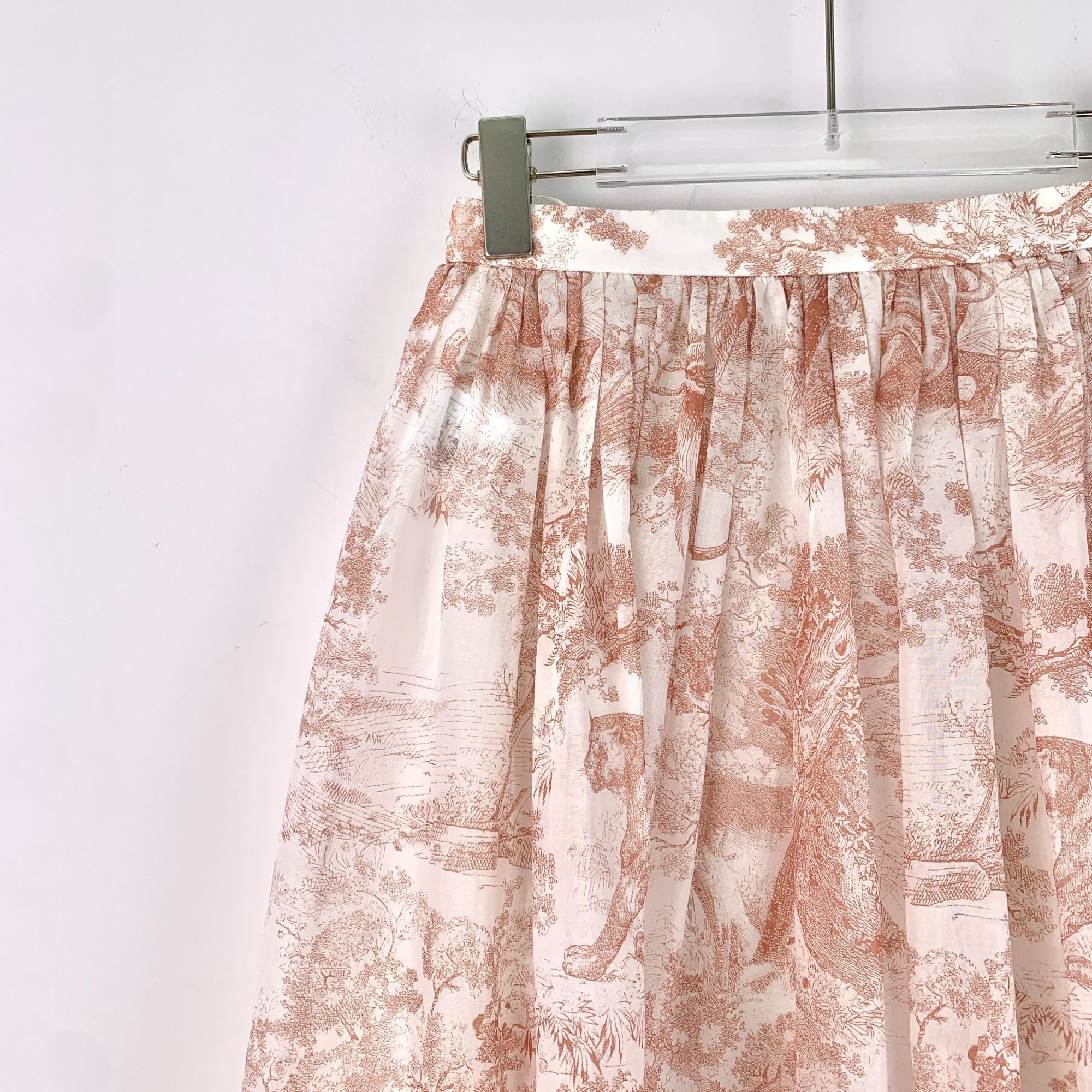 Dior Christian Dior Light Pink Jungle Animal Print Cotton Skirt 3 Size 36" / US 14 / IT 50 - 5 Thumbnail