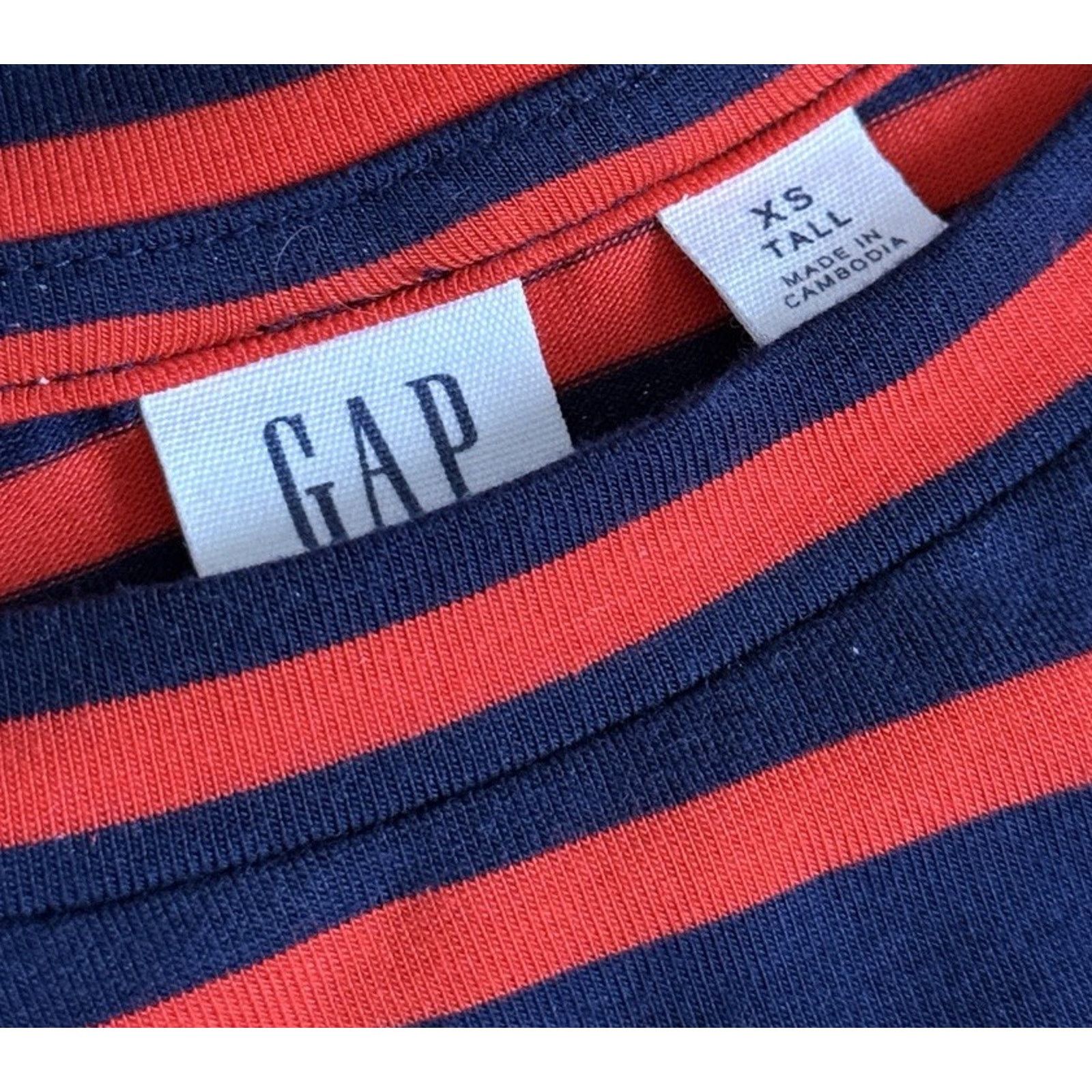 Gap GAP Women XS Tall Red Navy Stripe Long Sleeve Soft Spun Midi Size XS / US 0-2 / IT 36-38 - 2 Thumbnail