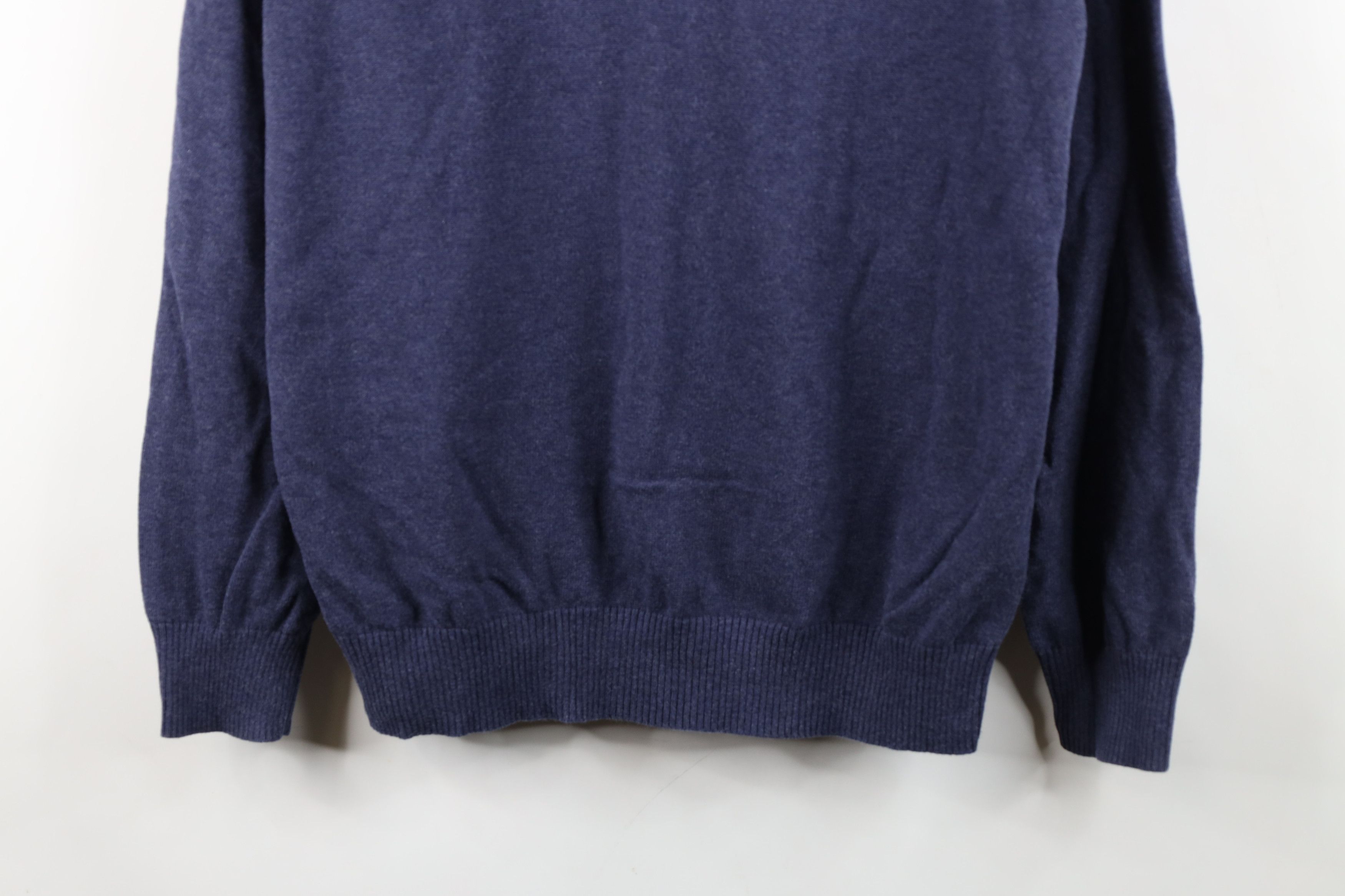Jos. A. Bank Jos A Bank Traveler Pima Cotton Knit V-Neck Sweater Blue Size US XL / EU 56 / 4 - 3 Thumbnail