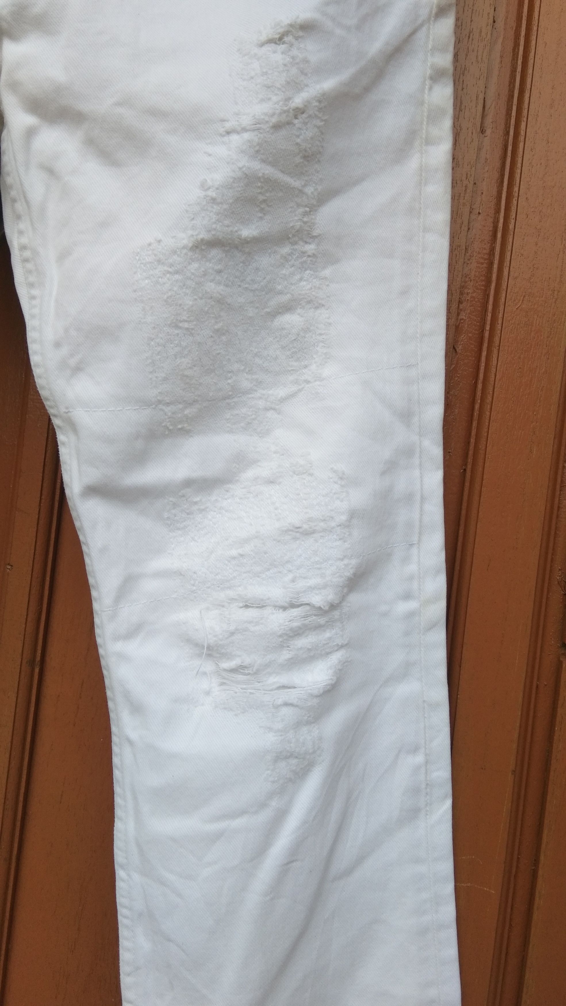 Helmut Lang Helmut lang disstressed white straight denim Size US 29 - 3 Thumbnail