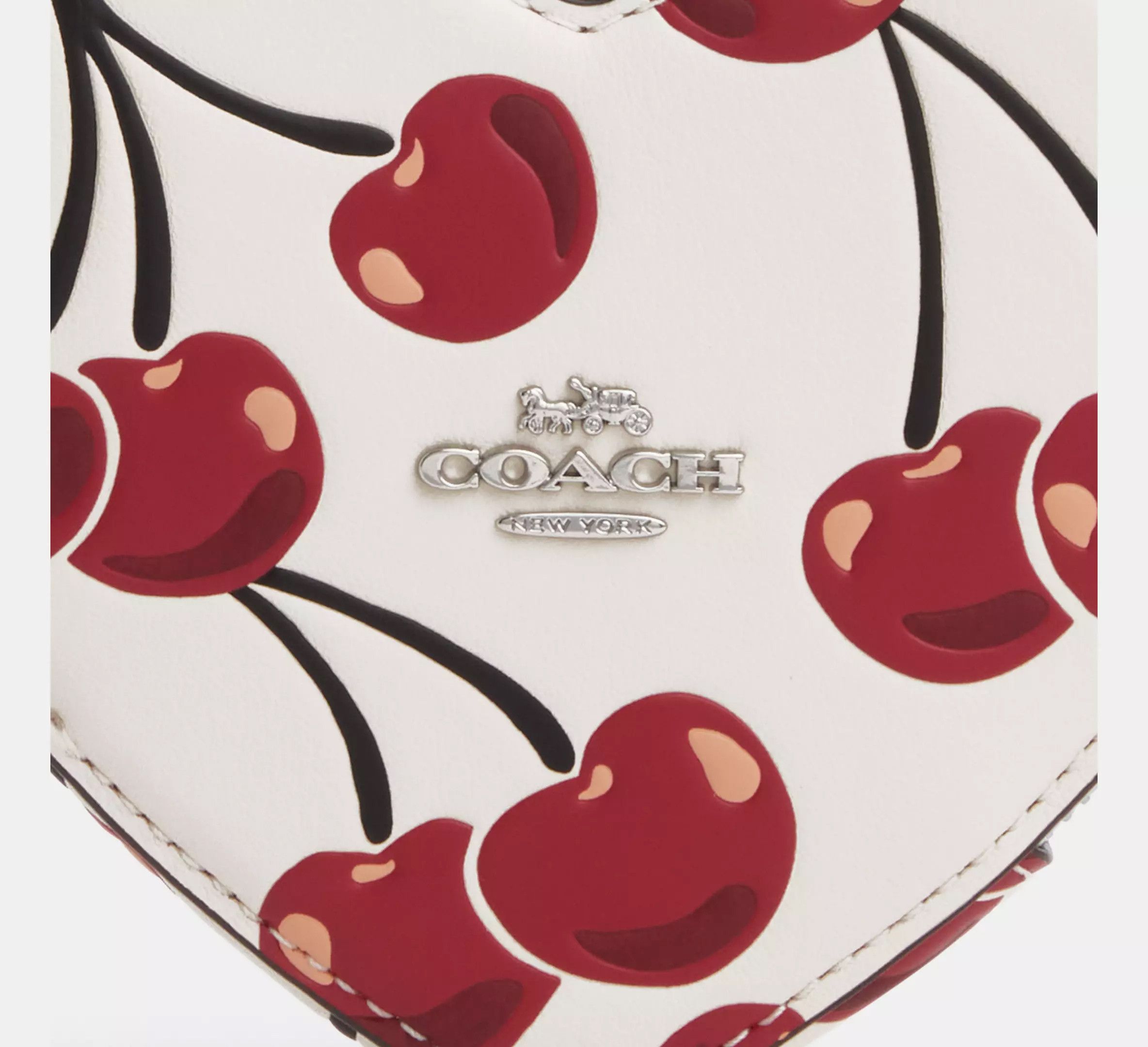 Coach 🍒 Heart Coin Case With Cherry Print CZ477 Size ONE SIZE - 7 Thumbnail