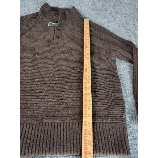 Banana Republic Banana Republic Wool Pullover Sweater Men Sz L Brown 1/4 But Size US L / EU 52-54 / 3 - 3 Thumbnail