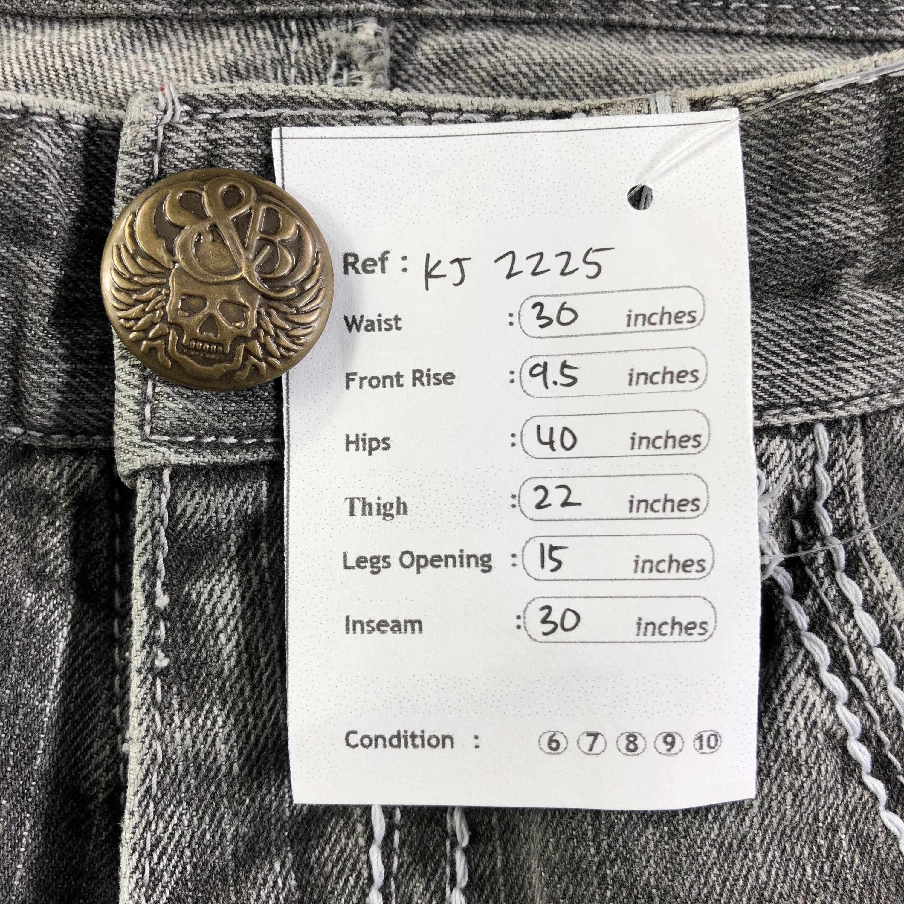 Japanese Brand Distress Japanese Brand Jeans Faded Gray Denim KJ2225 Size US 30 / EU 46 - 11 Thumbnail
