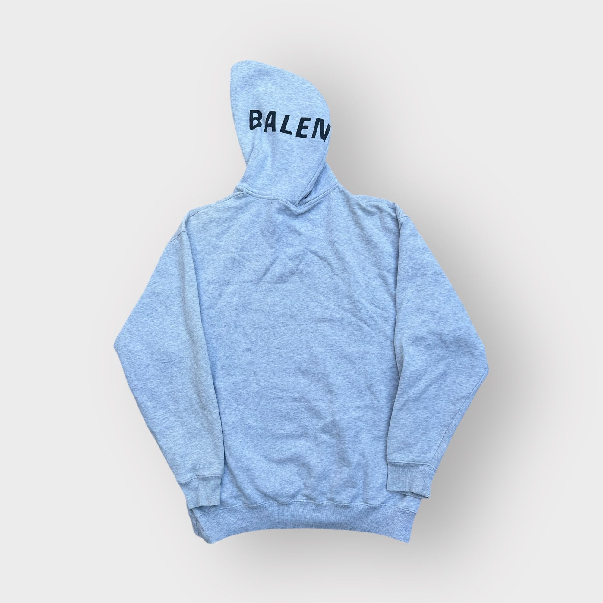Balenciaga Sweatshirt Hood Back Logo Gray Hoodie