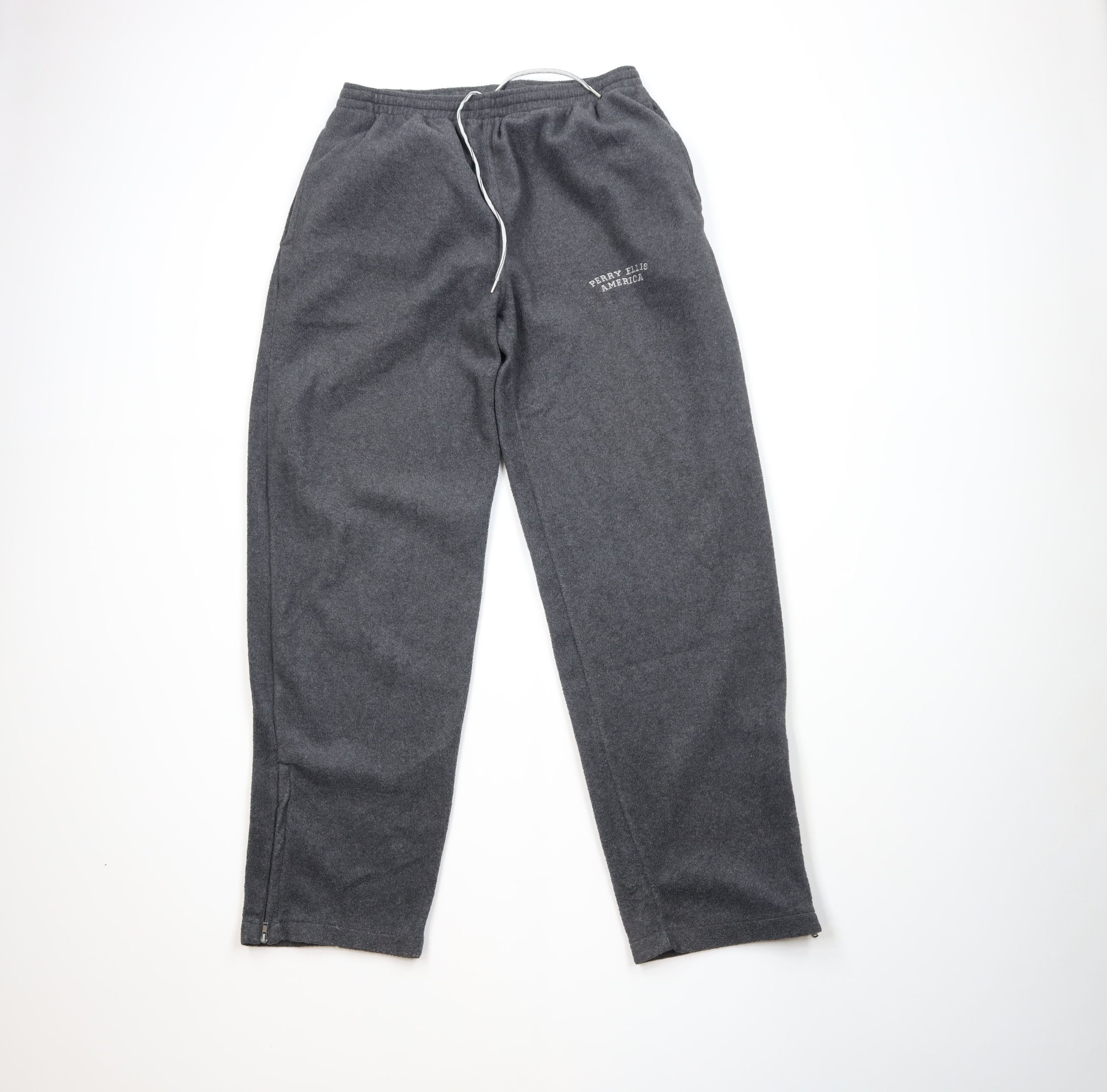 Perry Ellis Vintage 90s Perry Ellis Wide Leg Fleece Sweatpants Gray Size US 36 / EU 52 - 1 Thumbnail