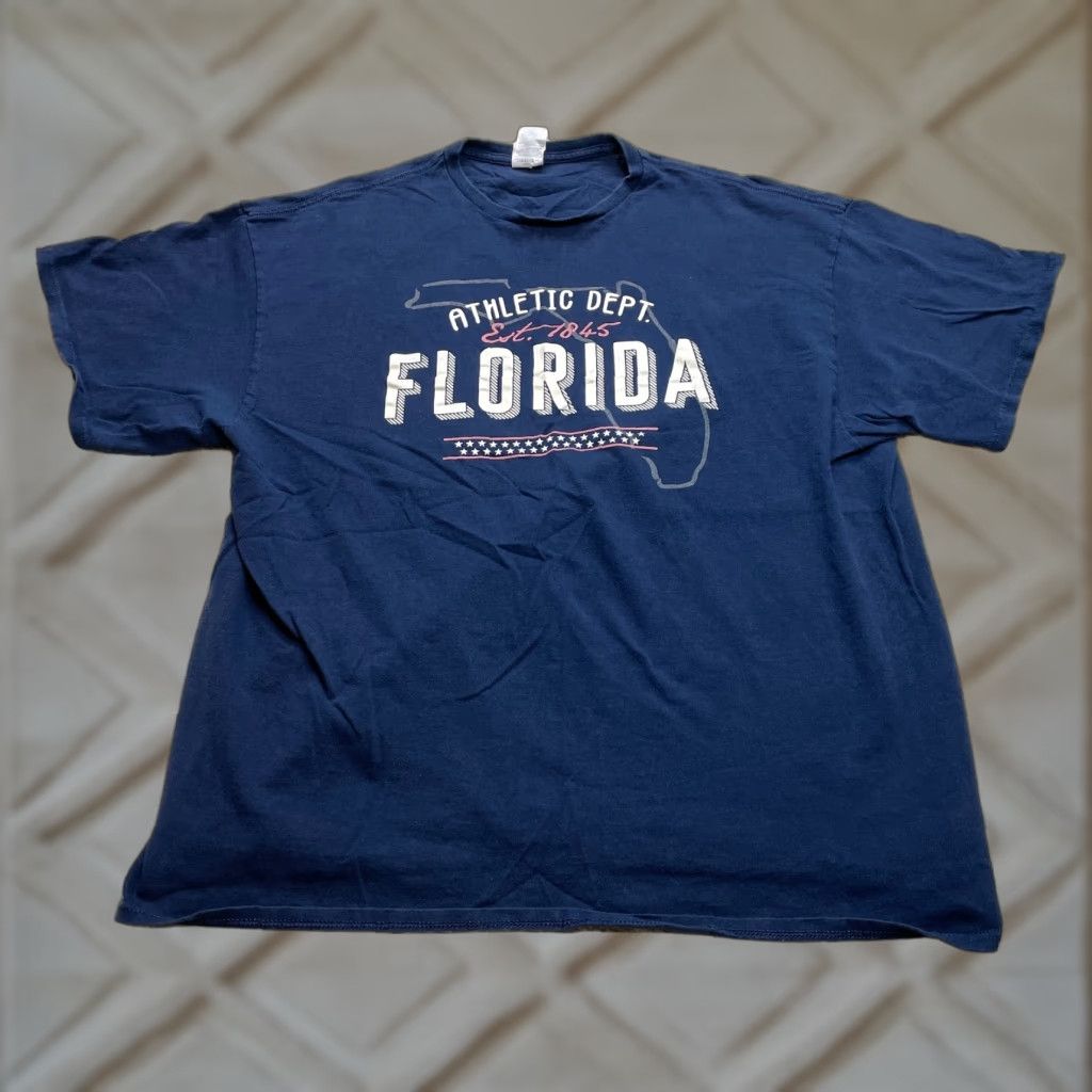 Delta Delta Shirt Mens 2XL Blue Florida Graphic Tee Short Sleeve Cotton Jersey Crew Neck Regular Fit Size US XXL / EU 58 / 5 - 1 Thumbnail