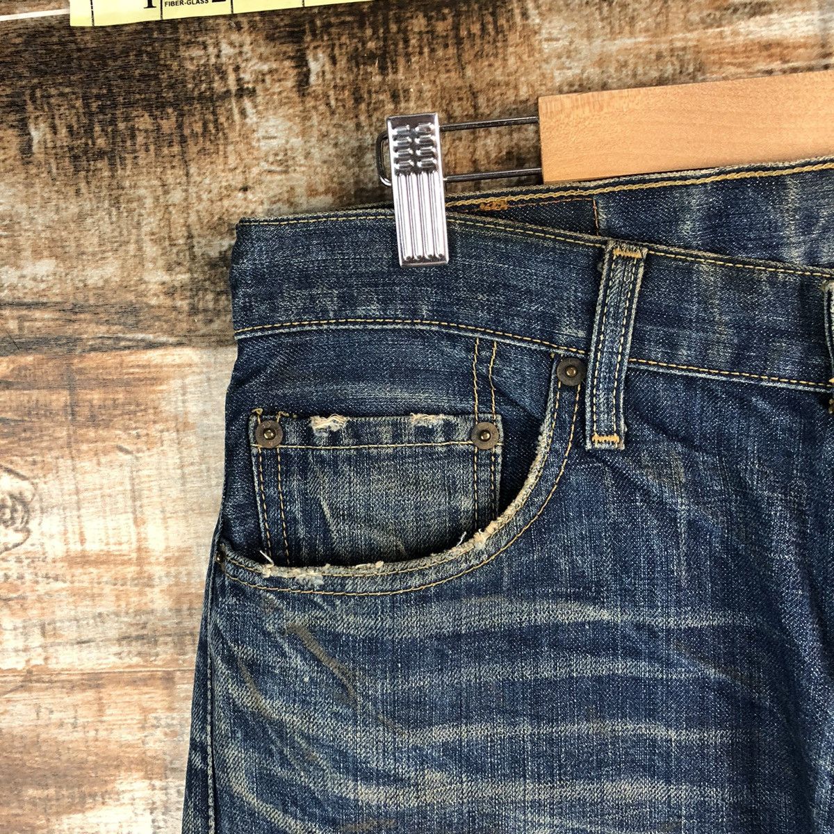 Levi's Levis 501 Blue Distressed ripped Denim jeans Pants #A2606 Size US 32 / EU 48 - 7 Thumbnail