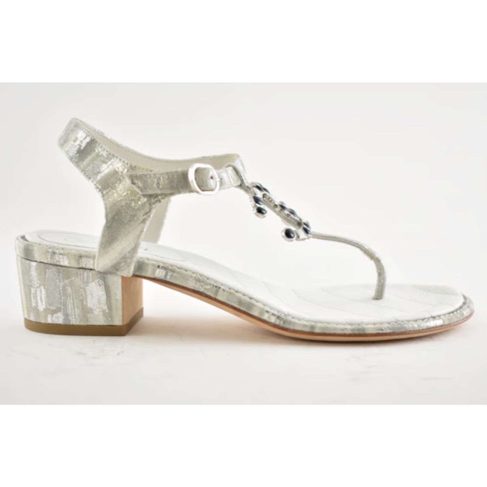 Chanel Chanel 20P White Silver CC Logo Mule Strap Thong Sandal Size US 6.5 / IT 36.5 - 7 Thumbnail