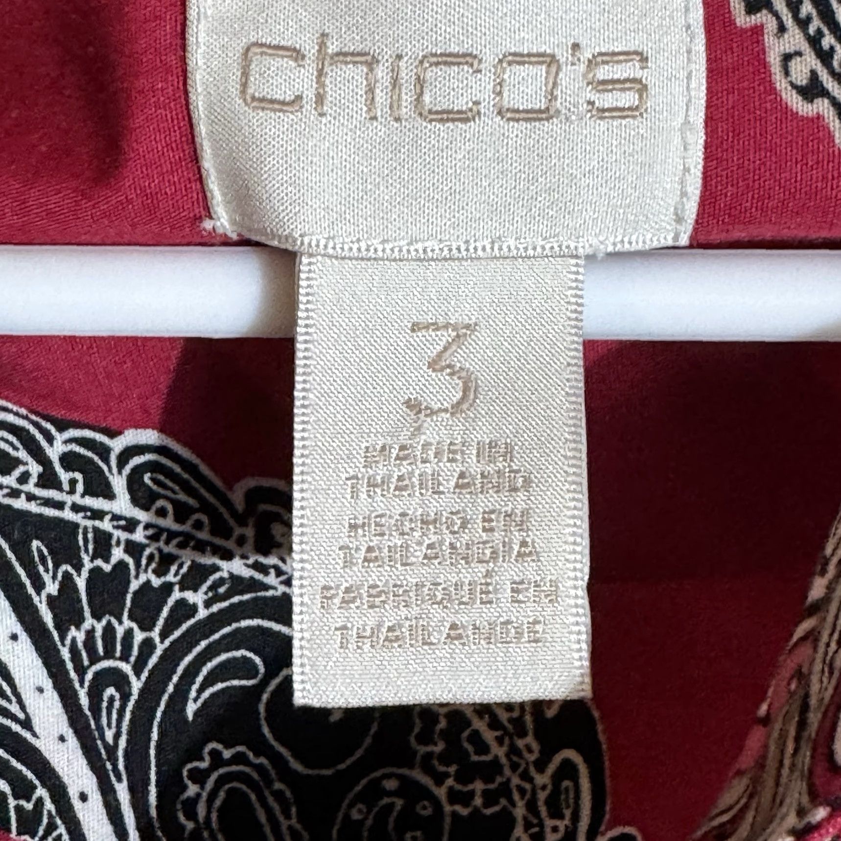 Vintage Chicos Button-Up Top Women 3 XL Paisley Boho Lagenlook Whimsigoth Office Retro Size XS / US 0-2 / IT 36-38 - 6 Thumbnail