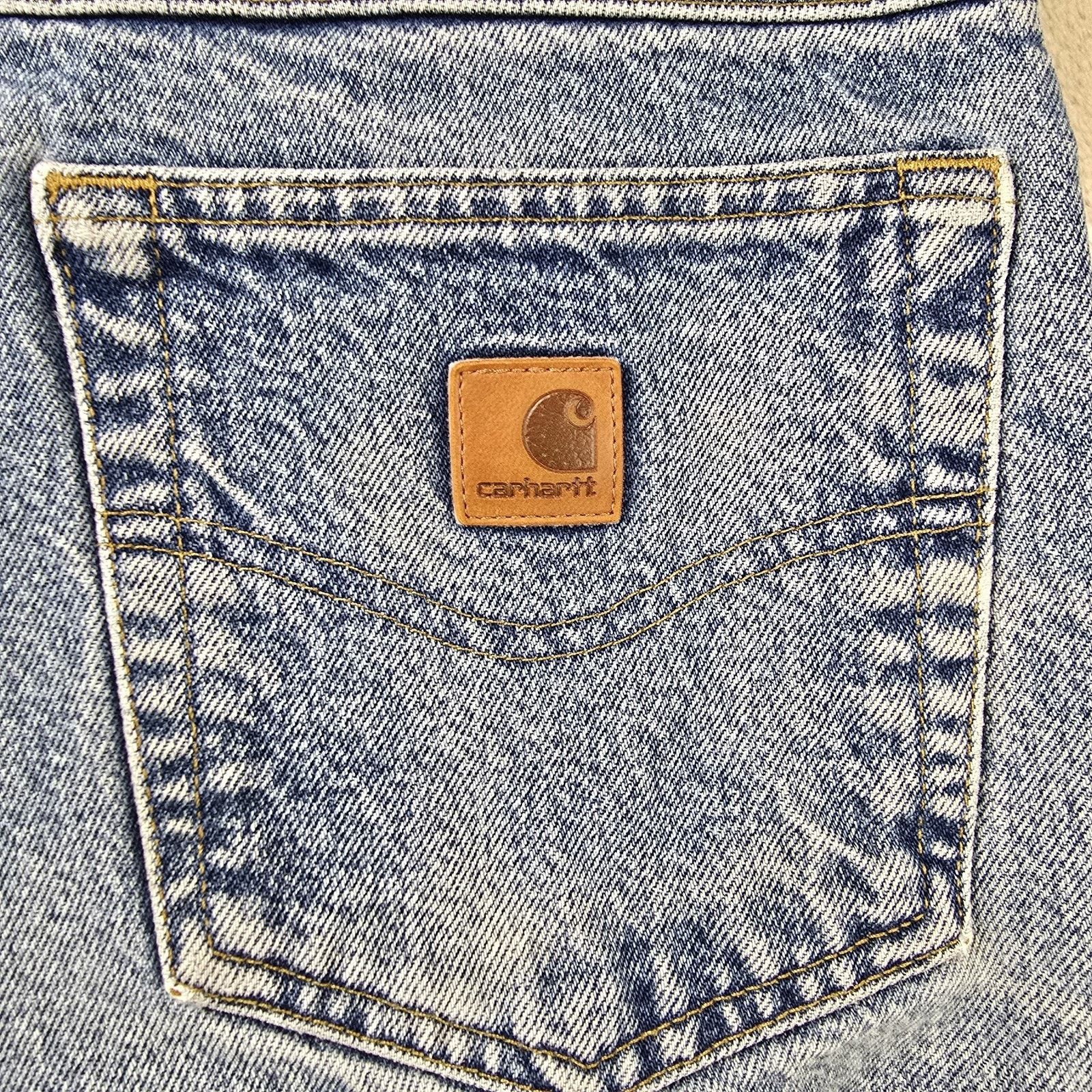 Carhartt Carhartt Jeans Mens 38x36 Blue Relaxed Fit B17 DST Faded Size US 38 / EU 54 - 7 Thumbnail