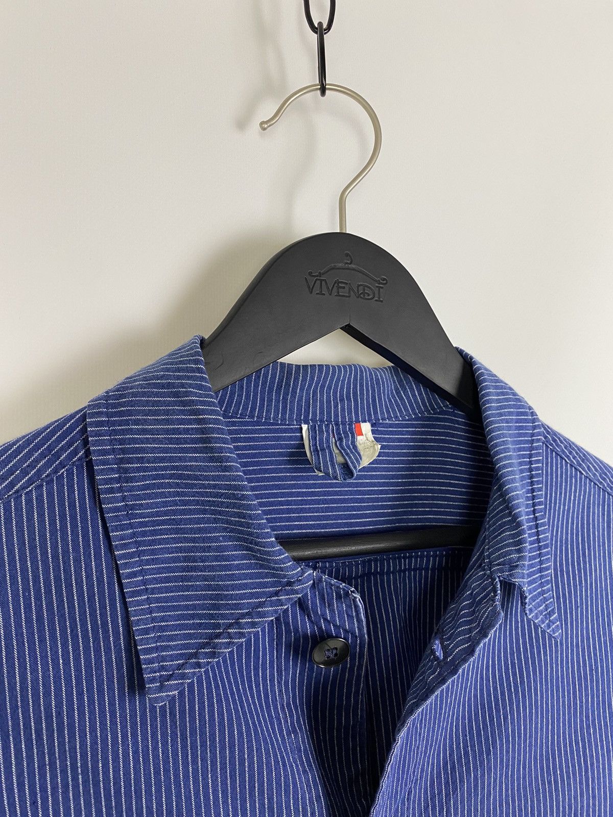 Vintage 90s Vintage Kempel Hickory Stripe Chore Work Over Shirt Size US S / EU 44-46 / 1 - 4 Thumbnail