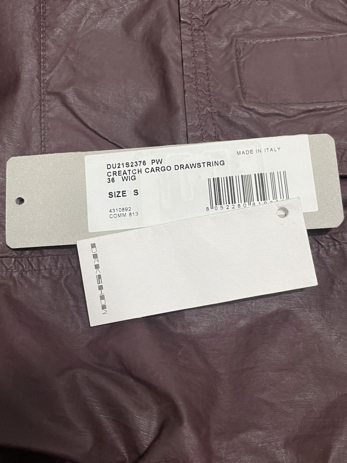 Rick Owens Drkshdw (NEW) SS21 Burgundy Creatch Cargo Waxed Pants Size US 32 / EU 48 - 10 Thumbnail