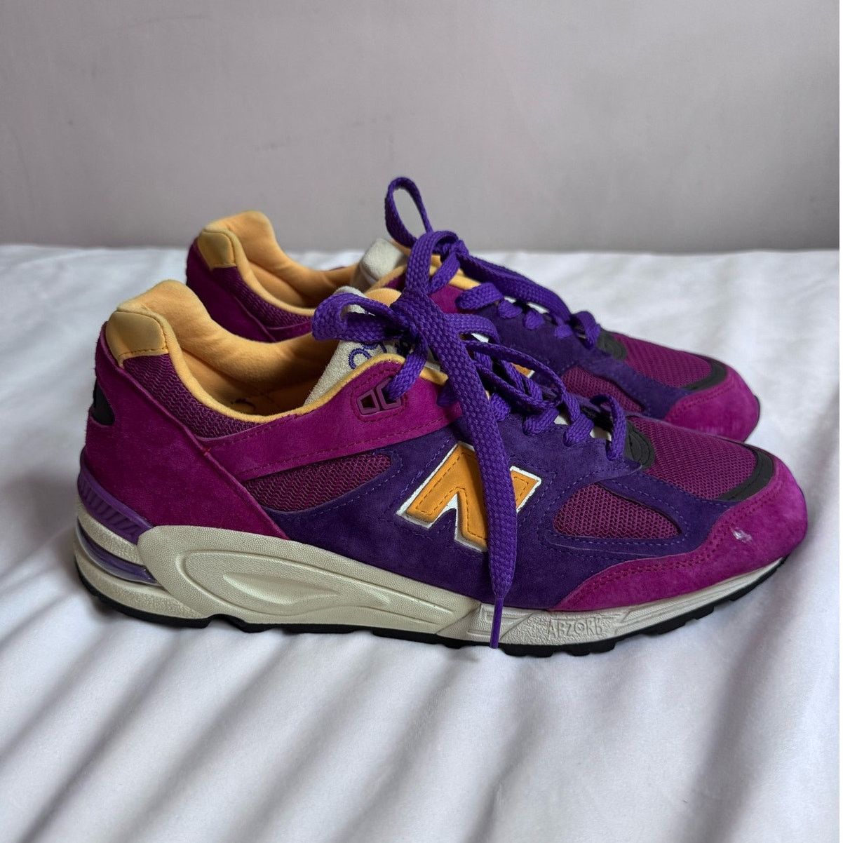 New Balance New Balance 990v2 Teddy Santis Purple Yellow USA Men 10.5 Size US 11 / EU 44 - 1 Thumbnail