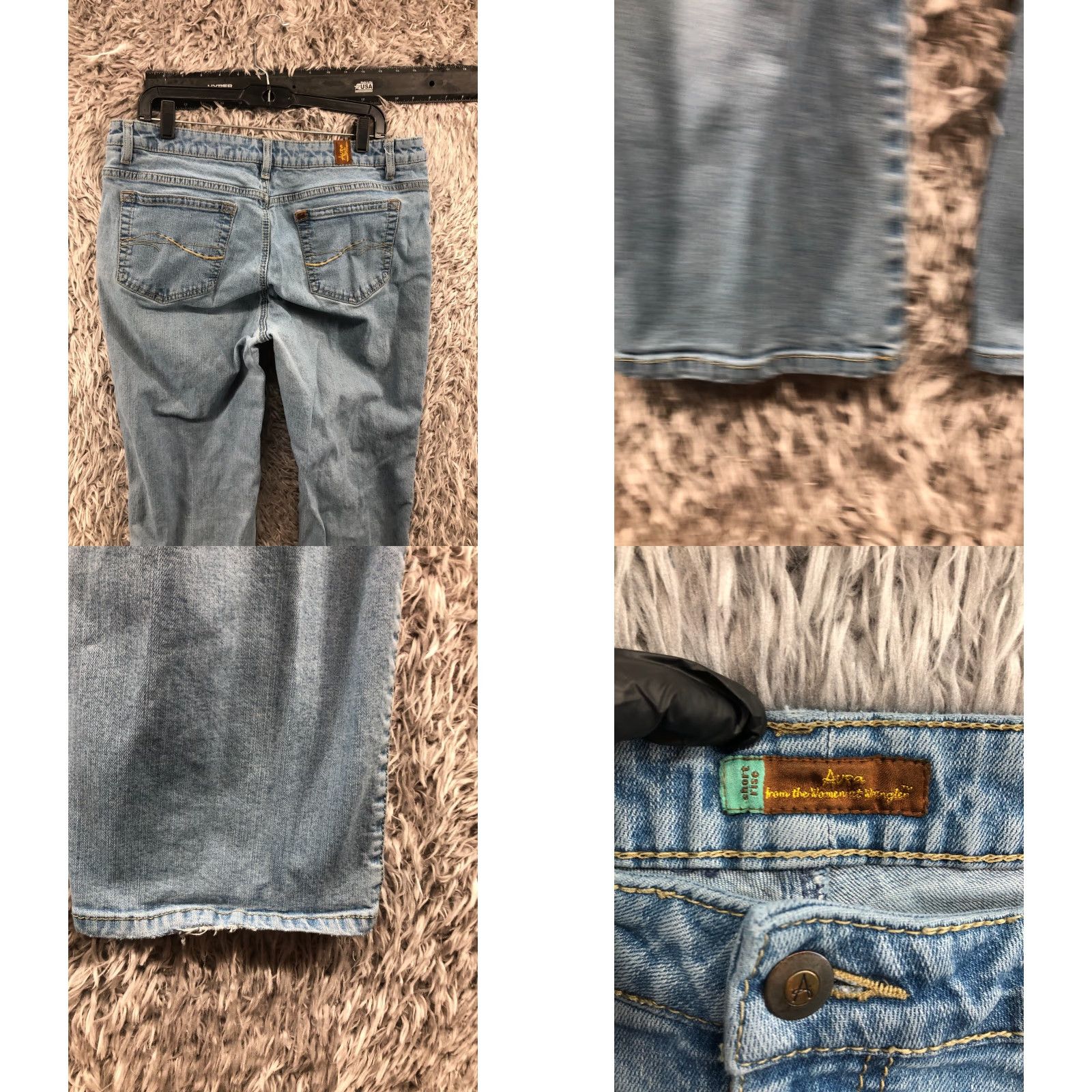 Vintage Aura Jeans 14 Womens Low Rise Light Wash Blue 5-Pocket Denim Cotton Regular Straight N/A Size 36" / US 14 / IT 50 - 8 Thumbnail