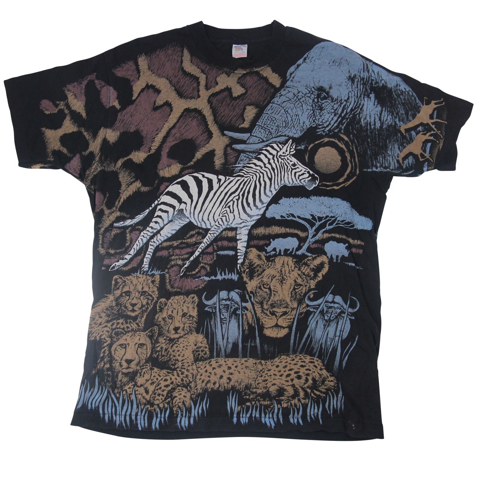 Image of Animal Tee x Vintage Safari Allover Print Graphic T Shirt, Men's (Size XL)