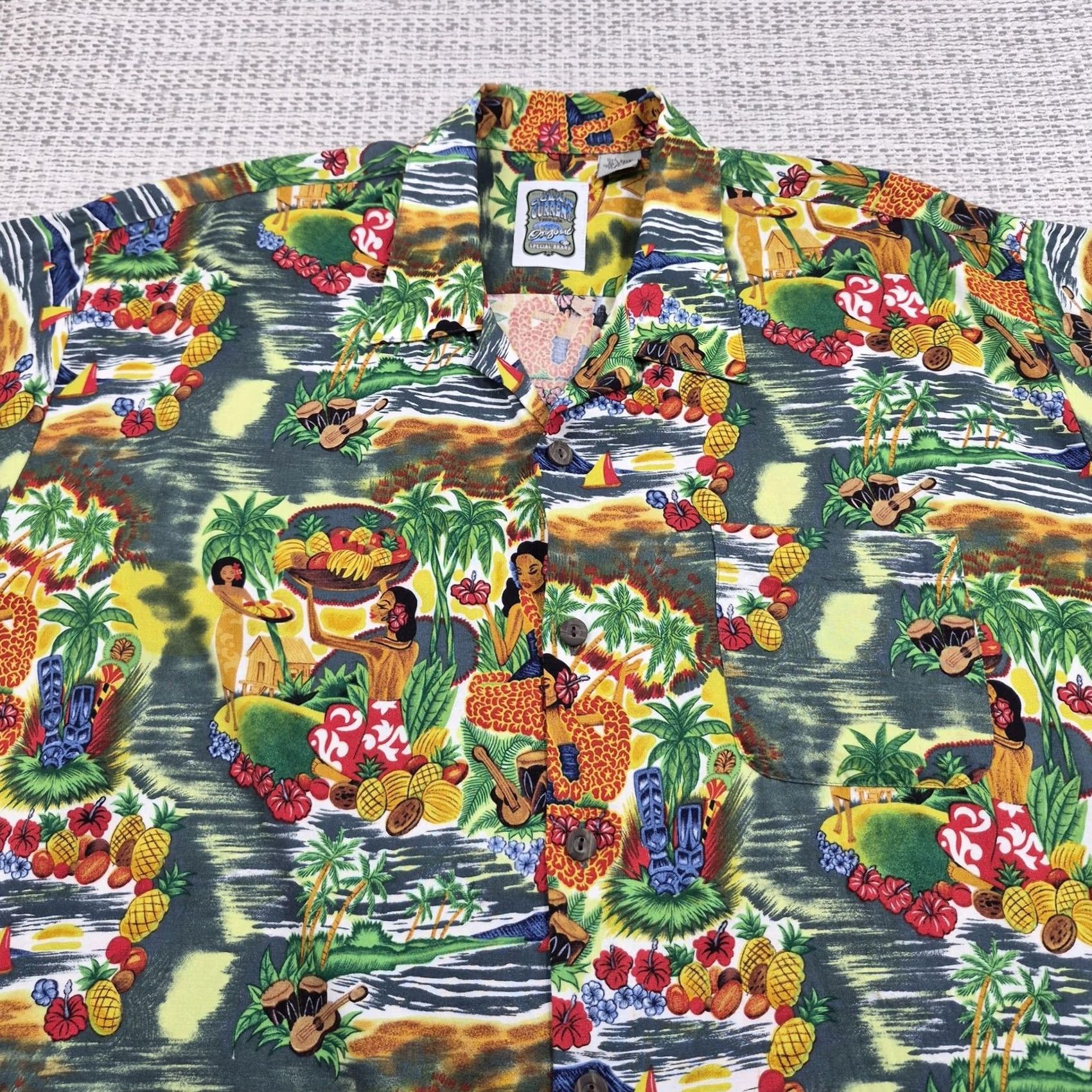 ALOHAS Ocean Current Hawaiian Shirt Mens XL Multicolor Aloha Short Sleeve Button Front Shirt Size US XL / EU 56 / 4 - 5 Thumbnail