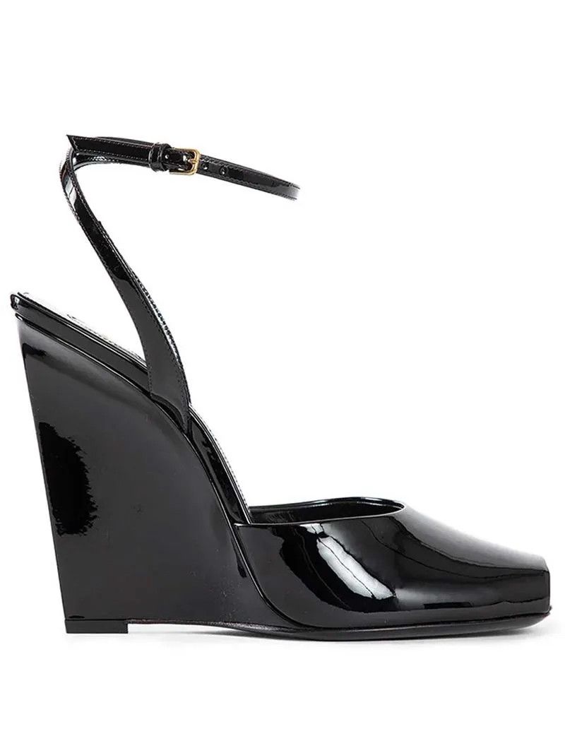 Saint Laurent Paris o1bcso1str0326 La Scandale Platform Sandals in Black Size US 6 / IT 36 - 1 Thumbnail