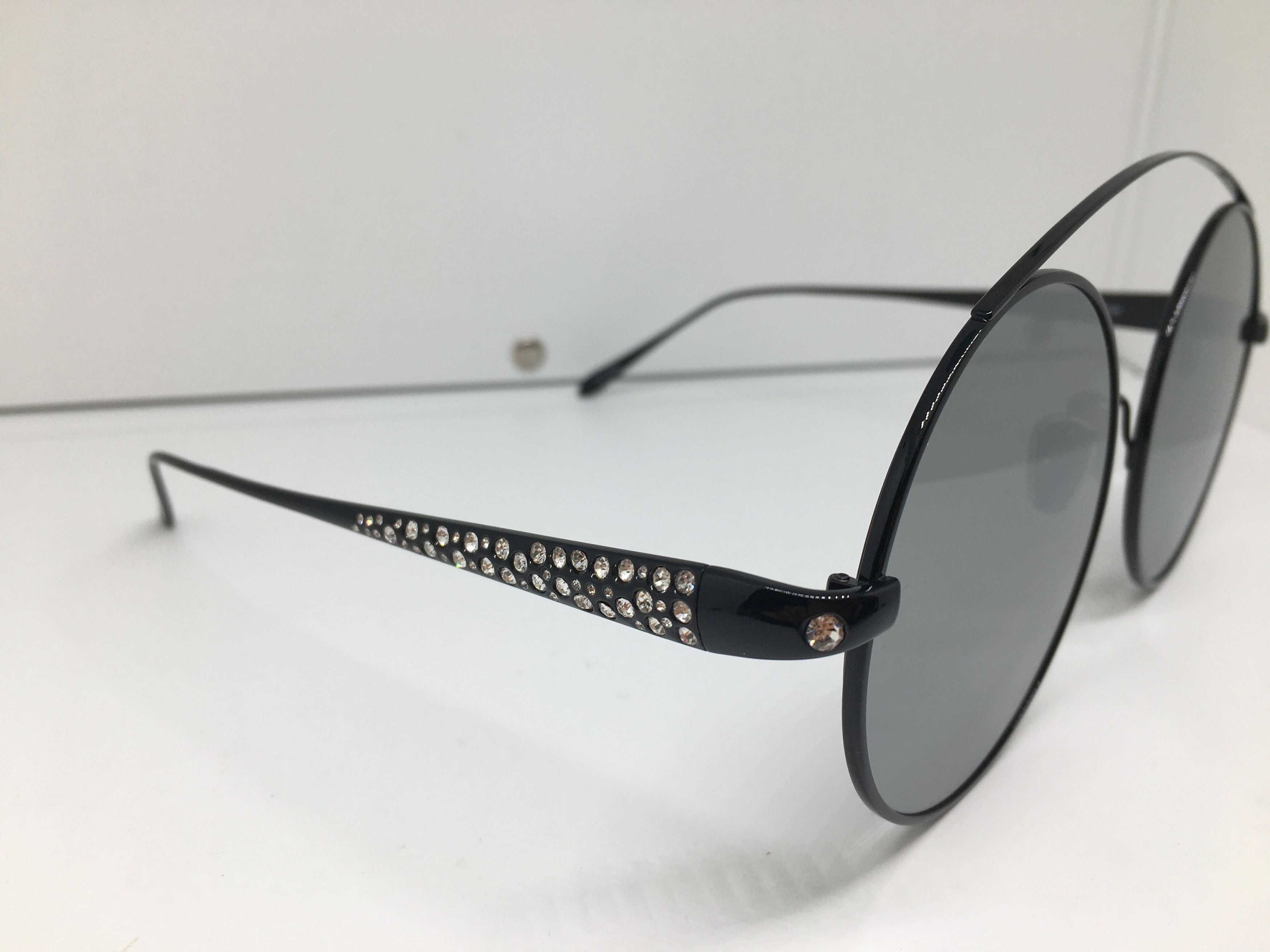 Linda Farrow Linda Farrow Black Titanium Round Sunglasses Frame Size ONE SIZE - 2 Thumbnail