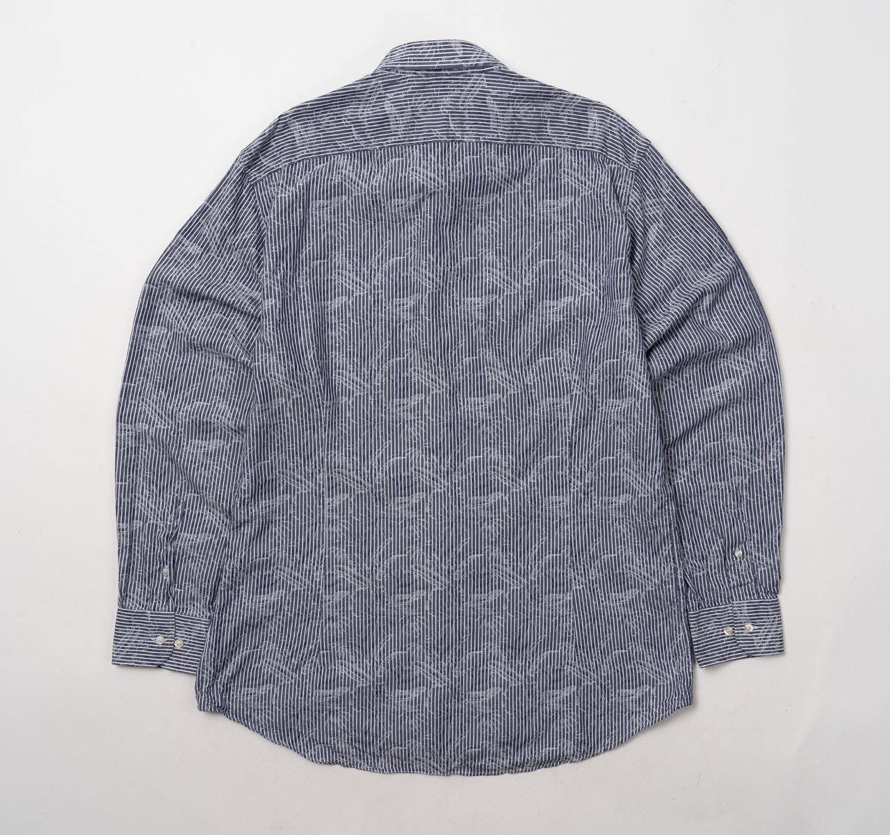 Etro 🔵ETRO Striped Blue Flower Print Bottom Up Shirt Made Italy Size US L / EU 52-54 / 3 - 14 Thumbnail
