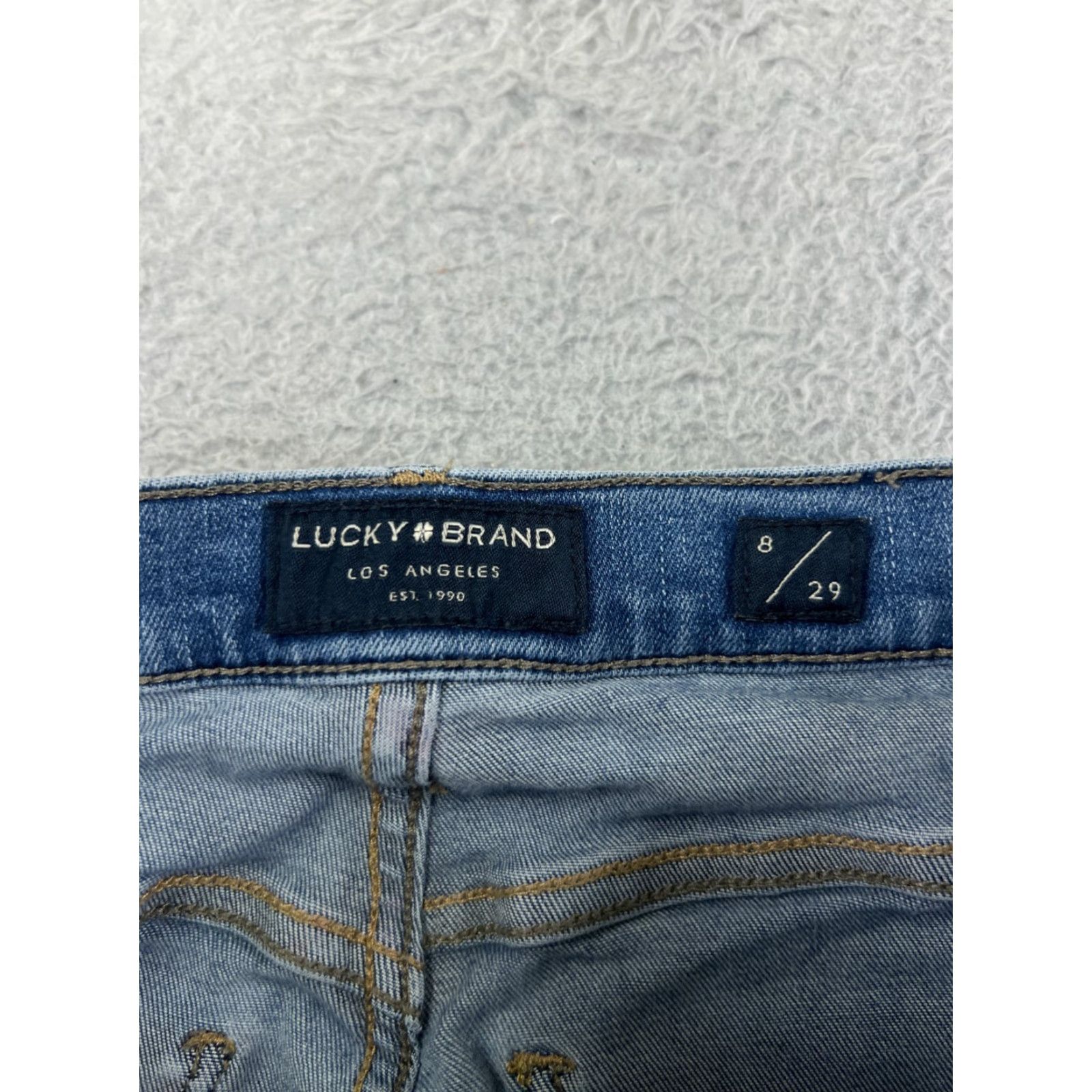 Lucky Brand Lucky Brand Jeans Women's 8 Blue Denim Bridgette Skinny Crop Distressed Cropped 5-Pocket Denim Jeans Size 30" / US 8 / IT 44 - 3 Thumbnail