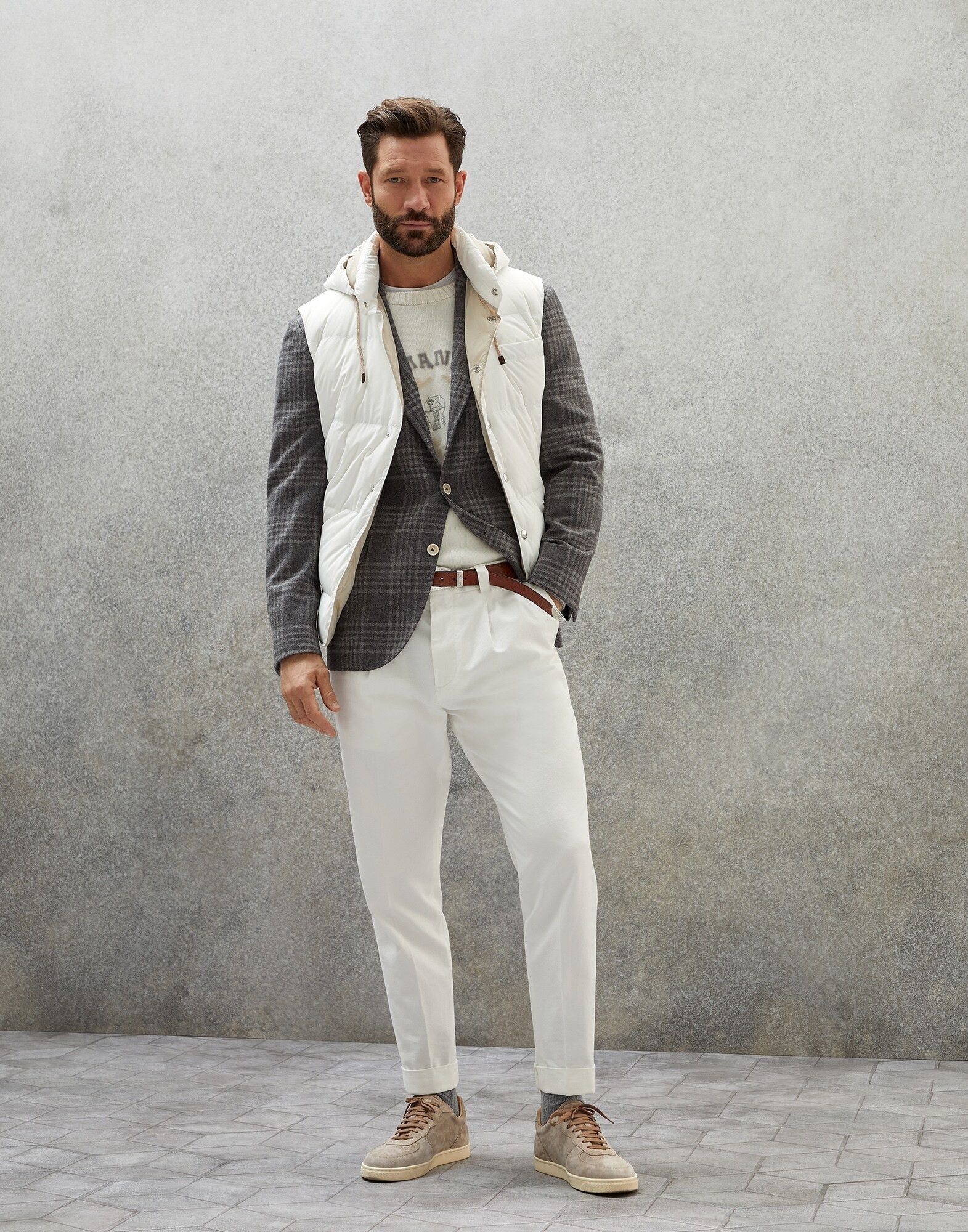 Brunello Cucinelli o1w1db10924 Cashmere Sweater in Open White Size US XL / EU 56 / 4 - 3 Thumbnail