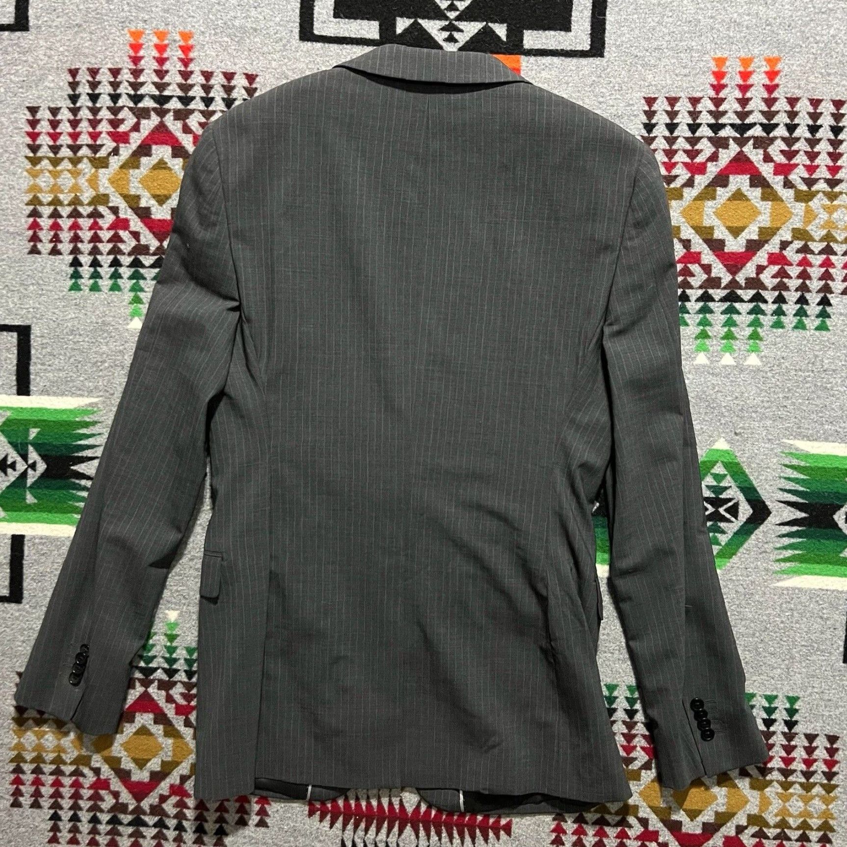 Theory Men's Size 40L Slim Fit Gray Stripe Wool Sport Coat Suit