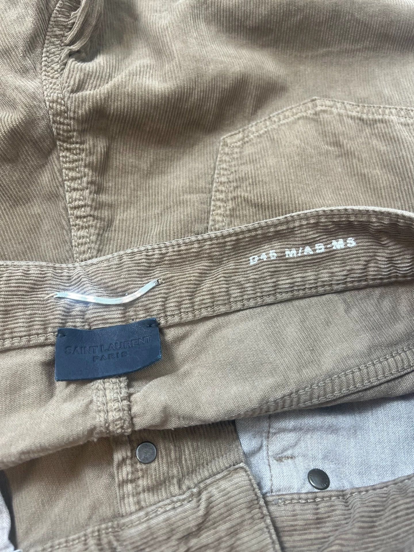 Saint Laurent Paris SLP 24ss 28 Khaki Corduroy Wide Leg Jeans Size US 28 / EU 44 - 5 Thumbnail