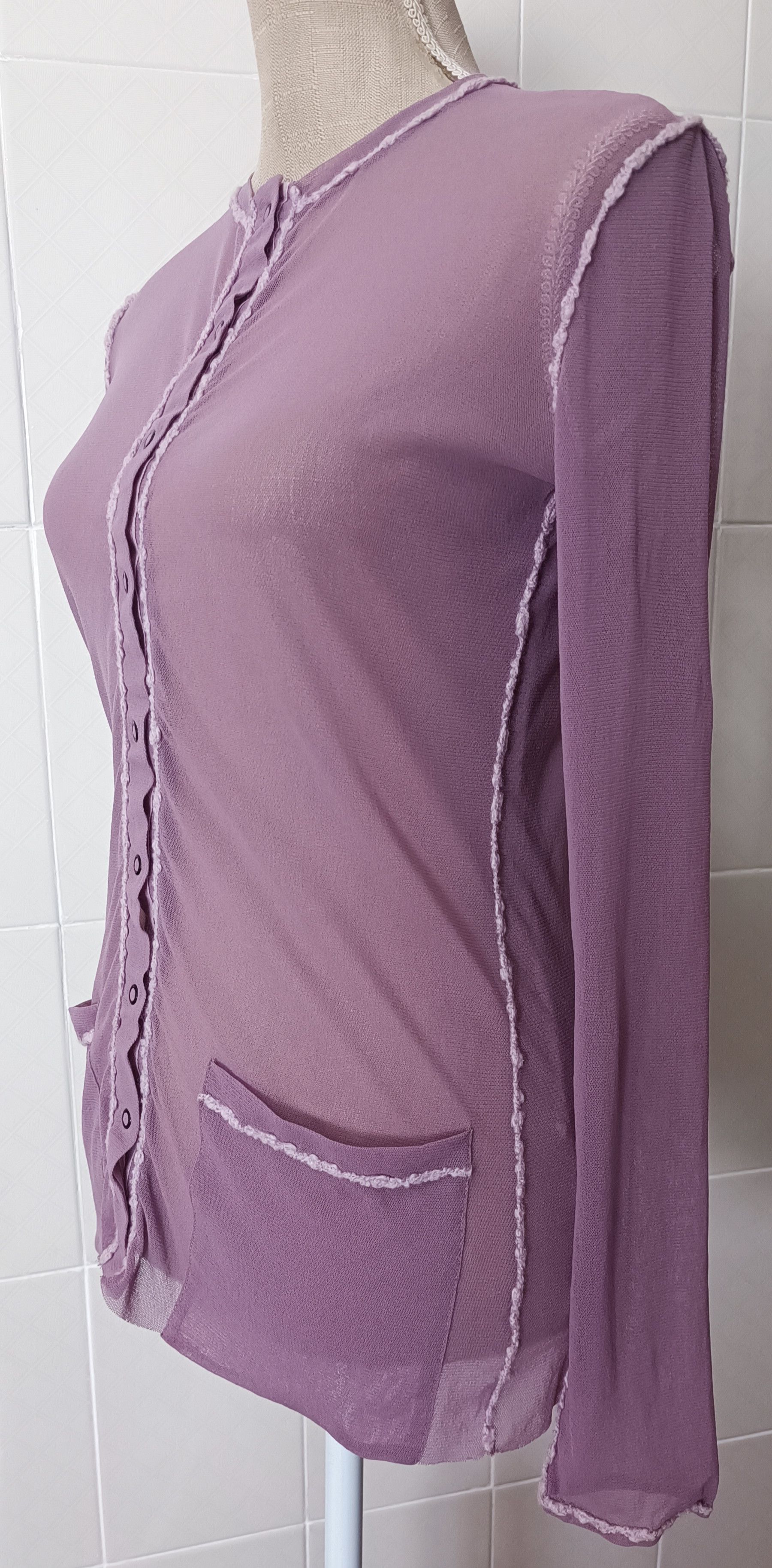 Jean Paul Gaultier 90's - Twinset - Lilac mesh tank top and jacket Size S / US 4 / IT 40 - 16 Thumbnail