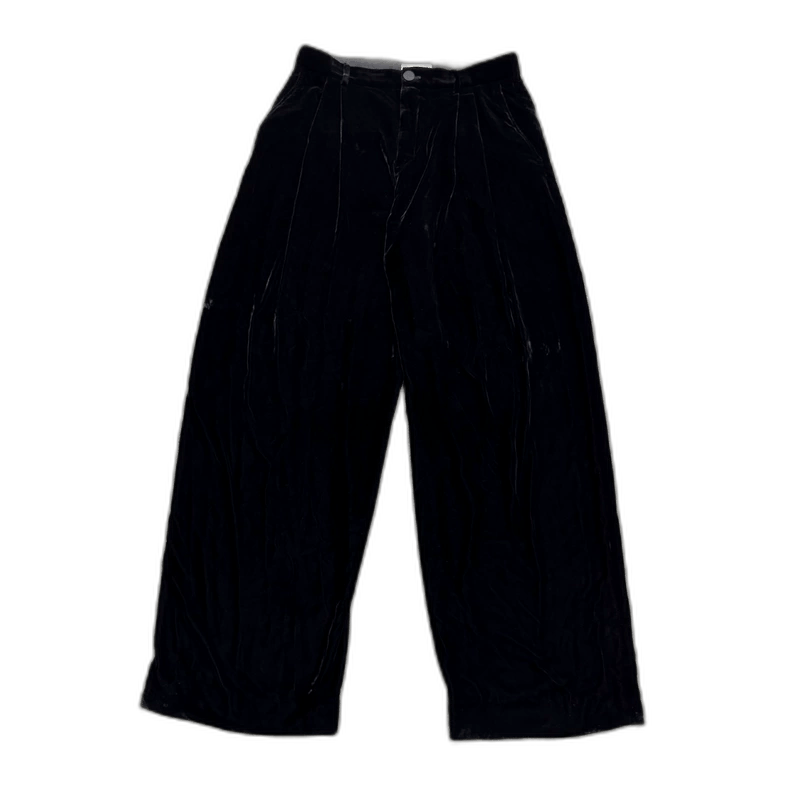 Saint Laurent Paris black velvet wide leg pants Size US 44 / EU 60 - 1 Thumbnail