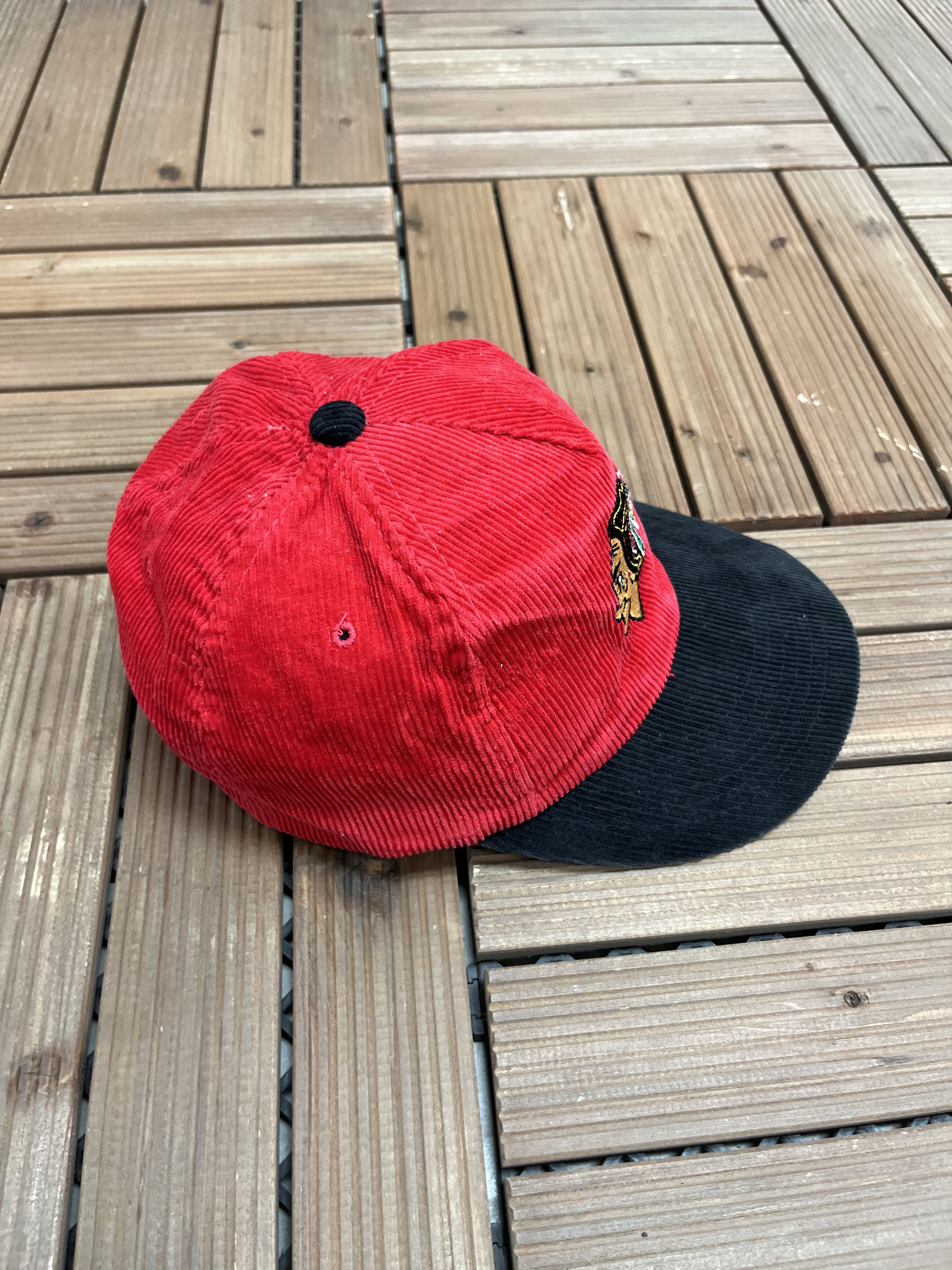 Vintage Chicago Blackhawks Corduroy Vintage Snap Back Hat Cap Size ONE SIZE - 4 Thumbnail