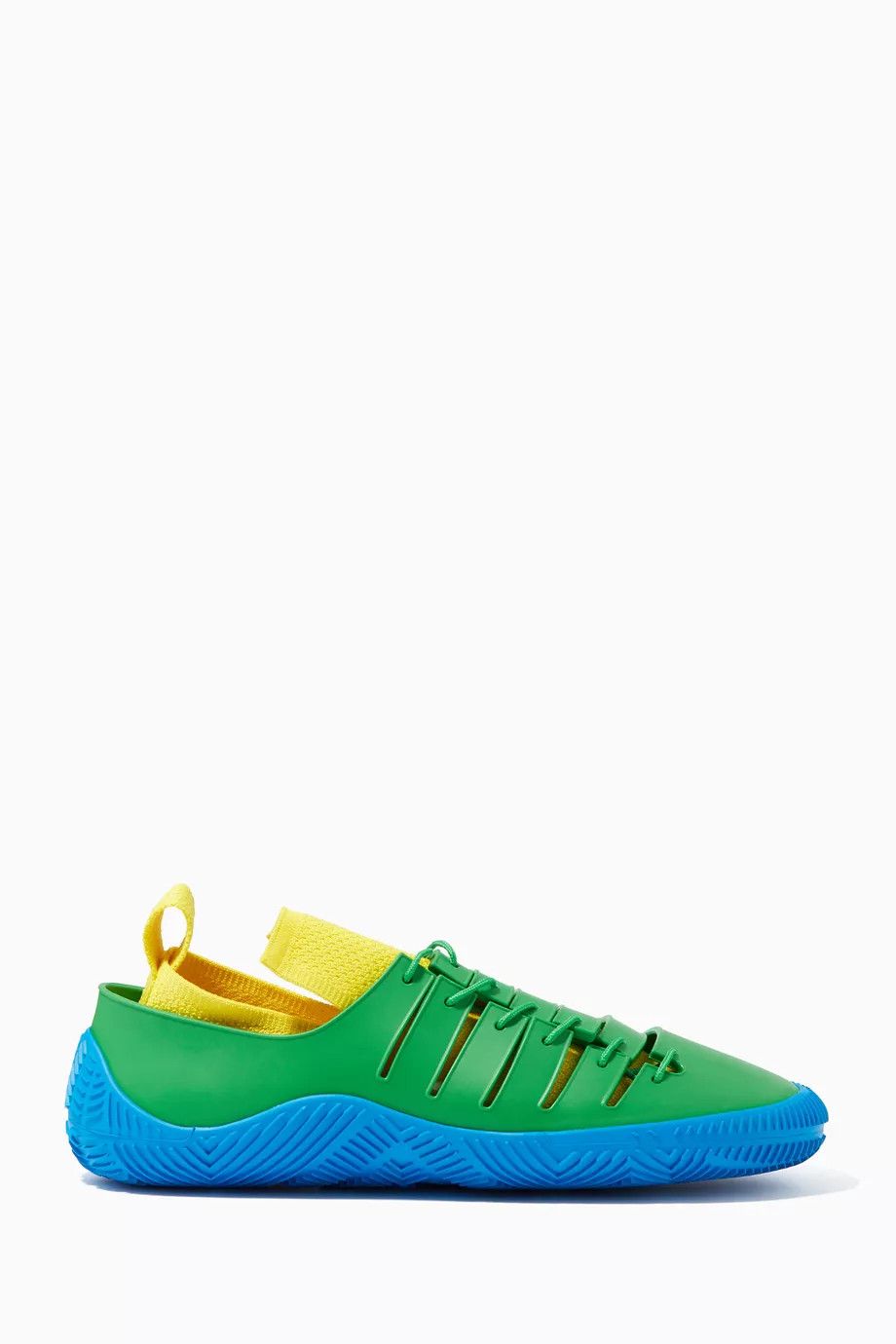 Bottega Veneta o1y0725 Rubber Low-Top Sneakers in Green/Yellow Size US 5 / IT 35 - 1 Thumbnail