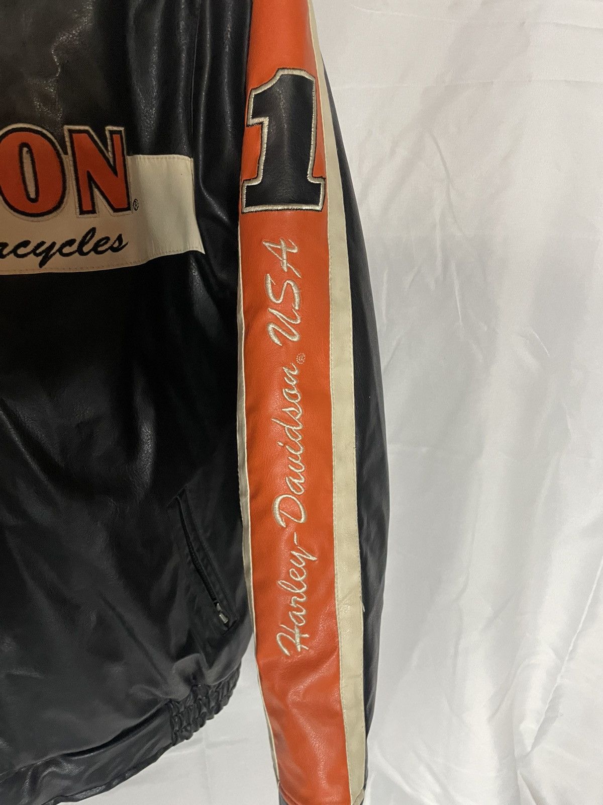 Harley Davidson 2001 Harley Davidson USA Leather Jacket Vintage Biker Jacket Size US M / EU 48-50 / 2 - 5 Thumbnail
