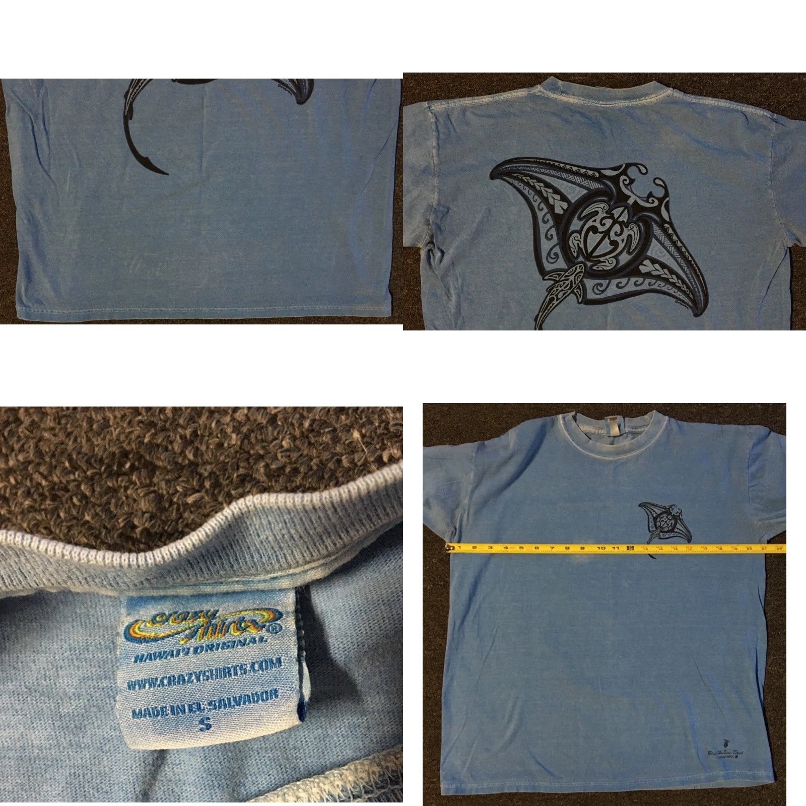 Vintage Vtg Hawaii Tribal Stingray Faded Shirt S Beach Surf Skate Grunge Biker Y2K 90s Size US S / EU 44-46 / 1 - 10 Thumbnail