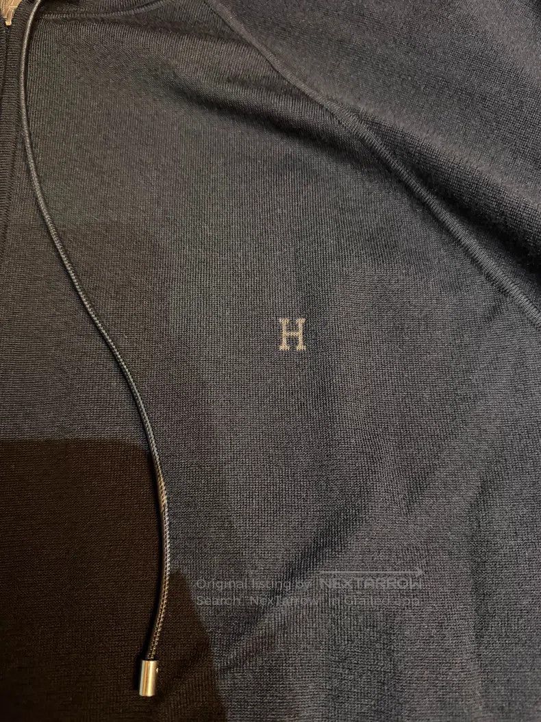 Hermes Hermes Men's cashmere hoodie, zippered knitted jacket, bla Size US S / EU 44-46 / 1 - 3 Thumbnail