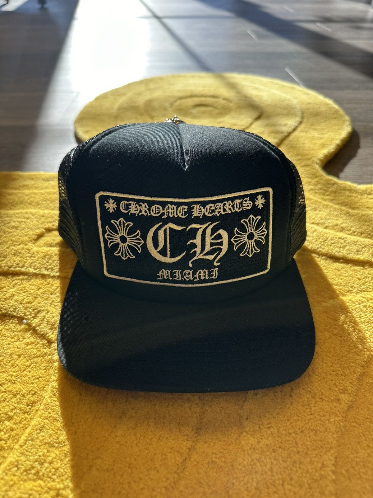 image of Chrome Hearts Miami Trucker Hat in Black, Men's