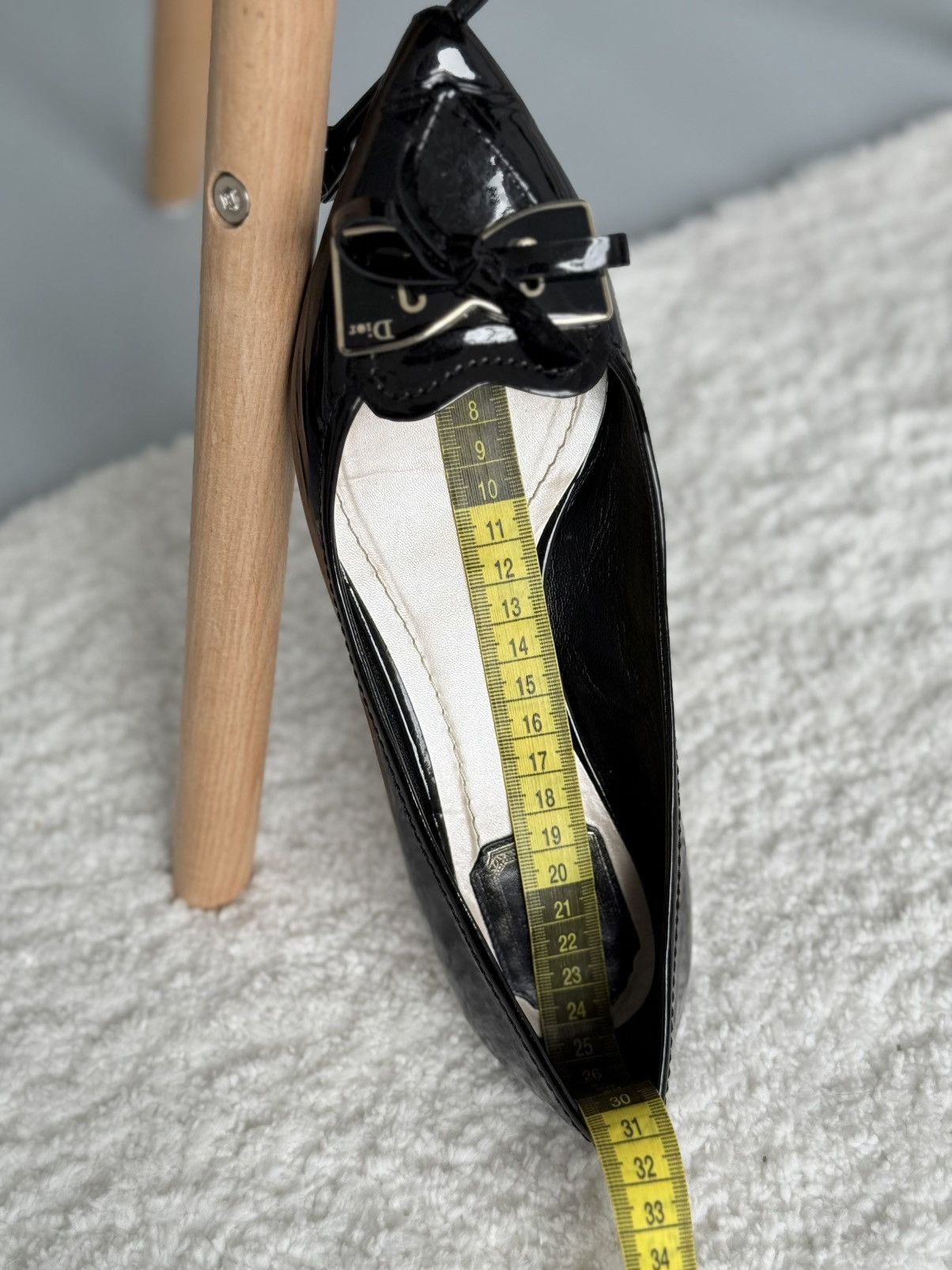 Dior Dior Patent Leather Pointed Toe Bow Ballet Flats Black Size US 8 / IT 38 - 15 Thumbnail
