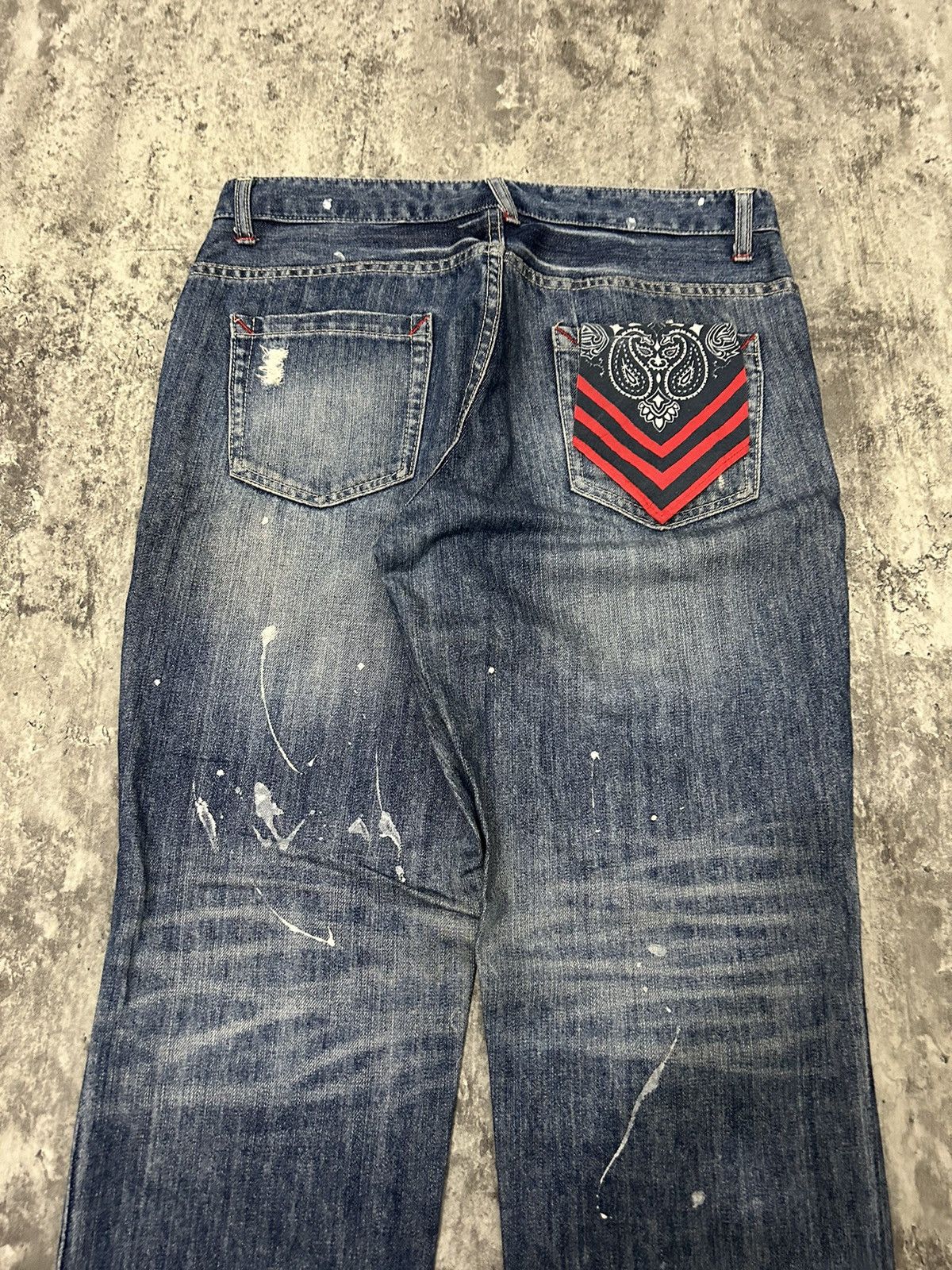 If Six Was Nine × Japanese Brand × Nicole Club 179/WG Nicole Club Distressed Bandana Pocket Back Jeans Size US 32 / EU 48 - 6 Thumbnail